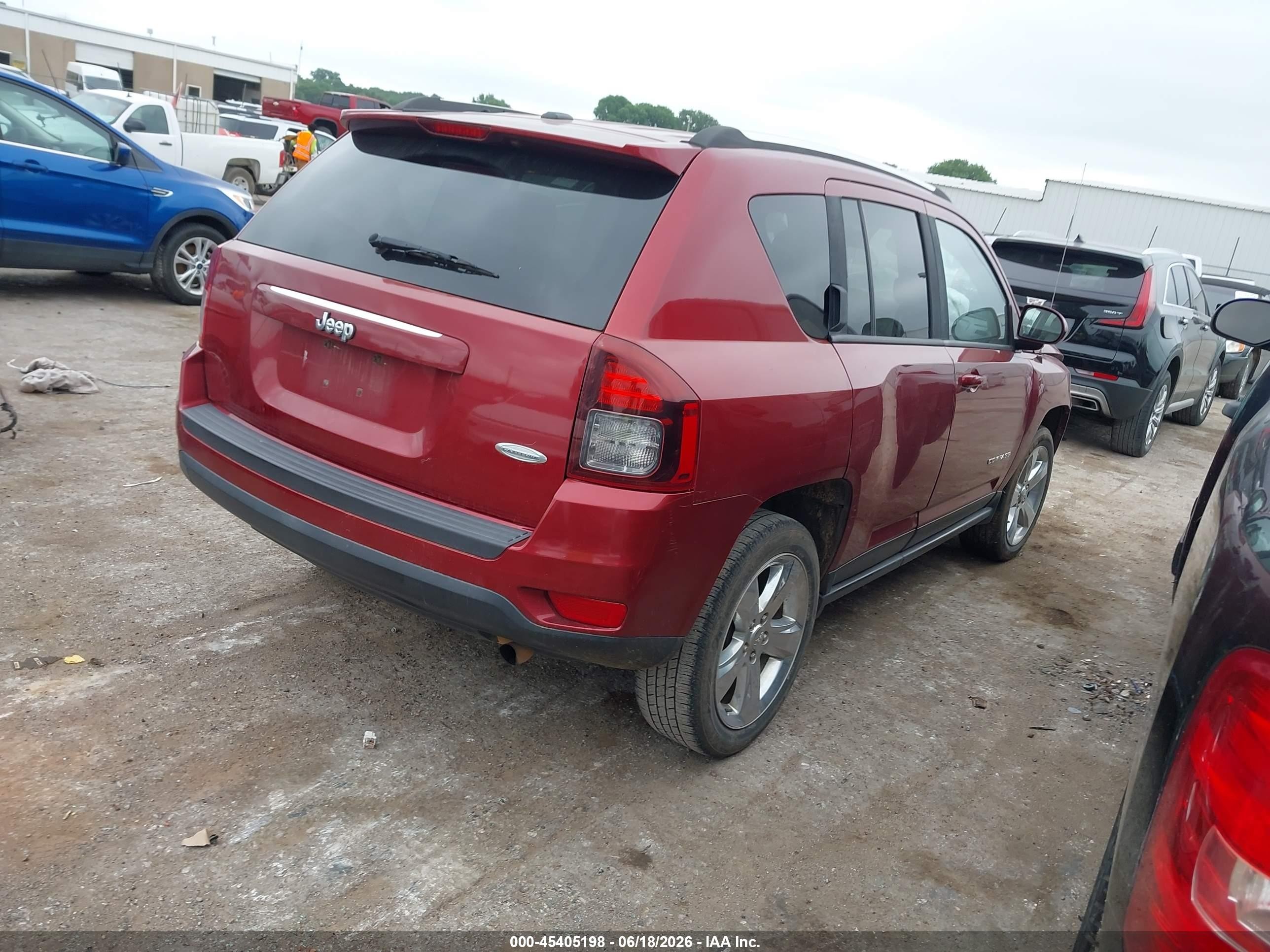 2014 Jeep Compass Latitude Red vin: 1C4NJCEB8ED618682