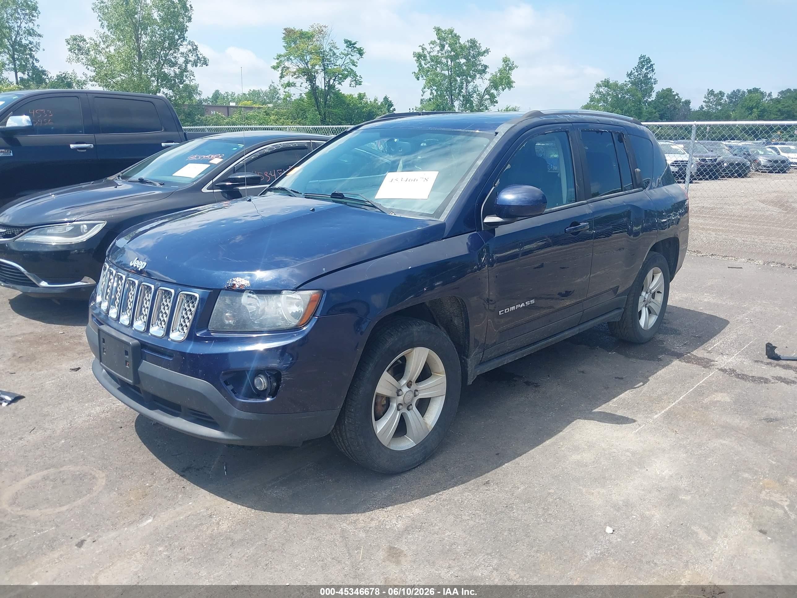 2014 Jeep Compass Latitude Синий vin: 1C4NJCEB9ED660052