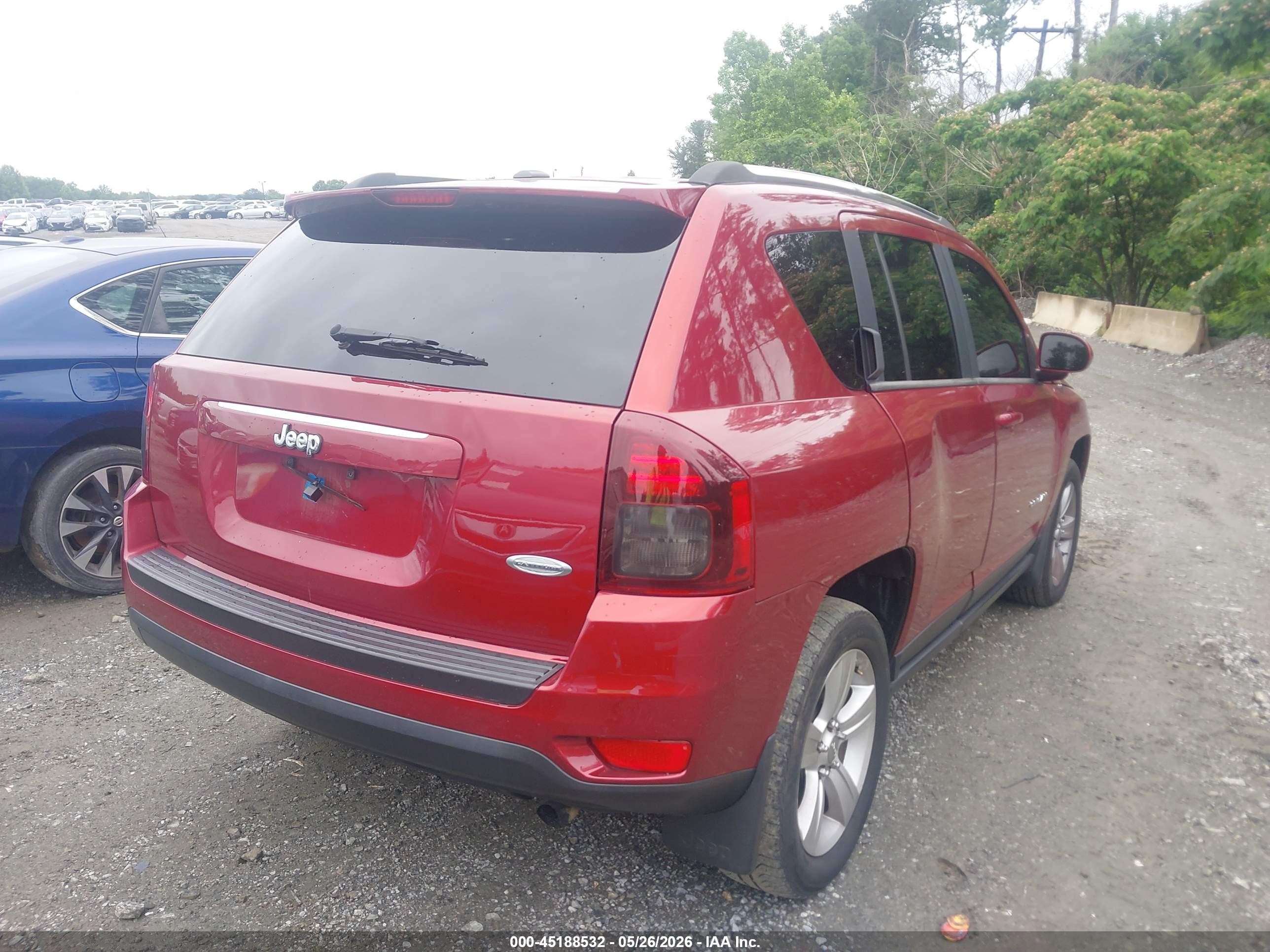 2014 Jeep Compass Latitude Red vin: 1C4NJCEBXED522245