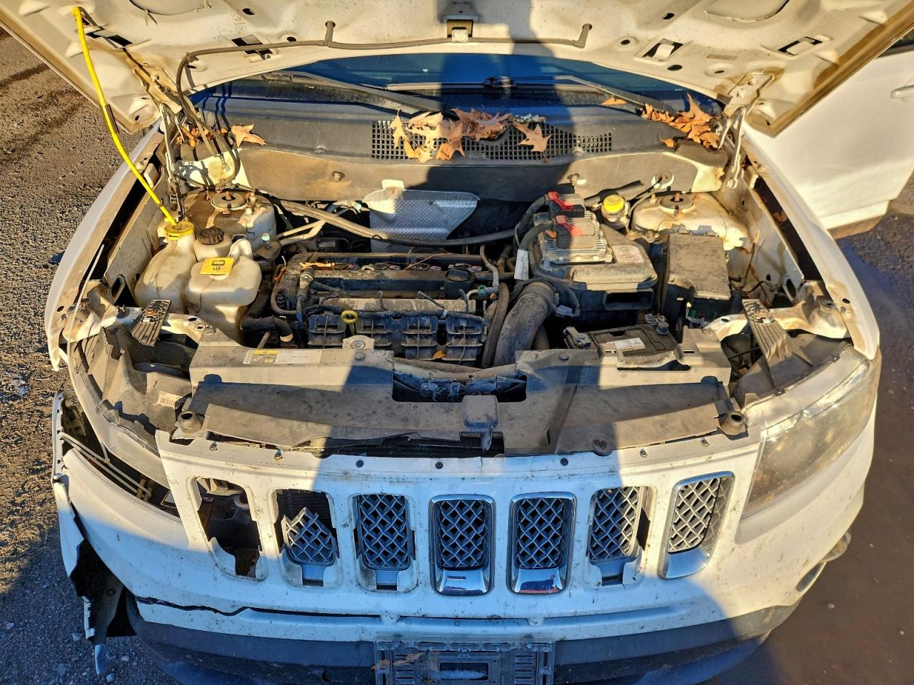2014 Jeep Compass Sport White vin: 1C4NJDAB7ED720079