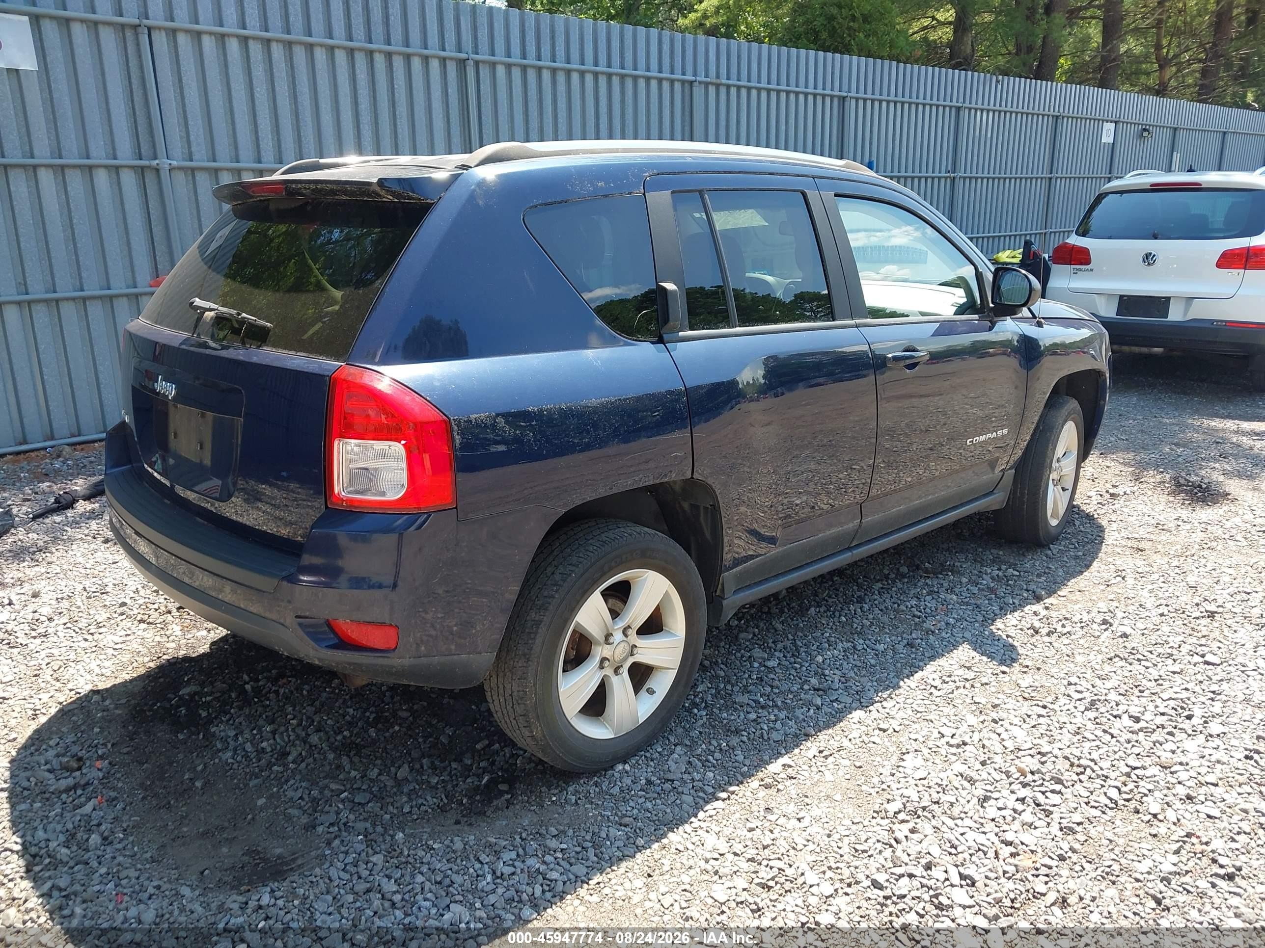 2012 Jeep Compass Sport Blue vin: 1C4NJDBB0CD609076