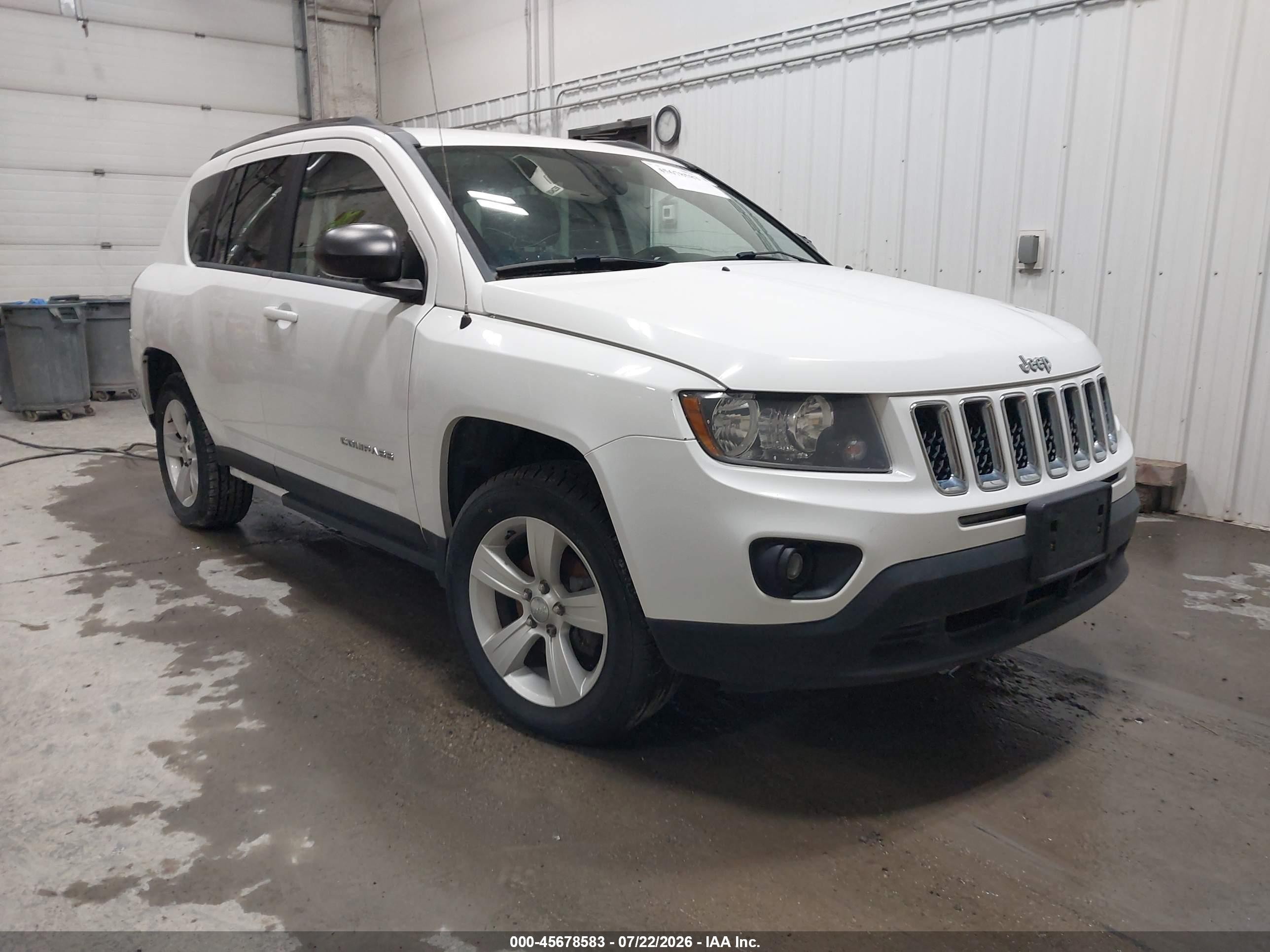 2014 Jeep Compass Sport White vin: 1C4NJDBB0ED538402