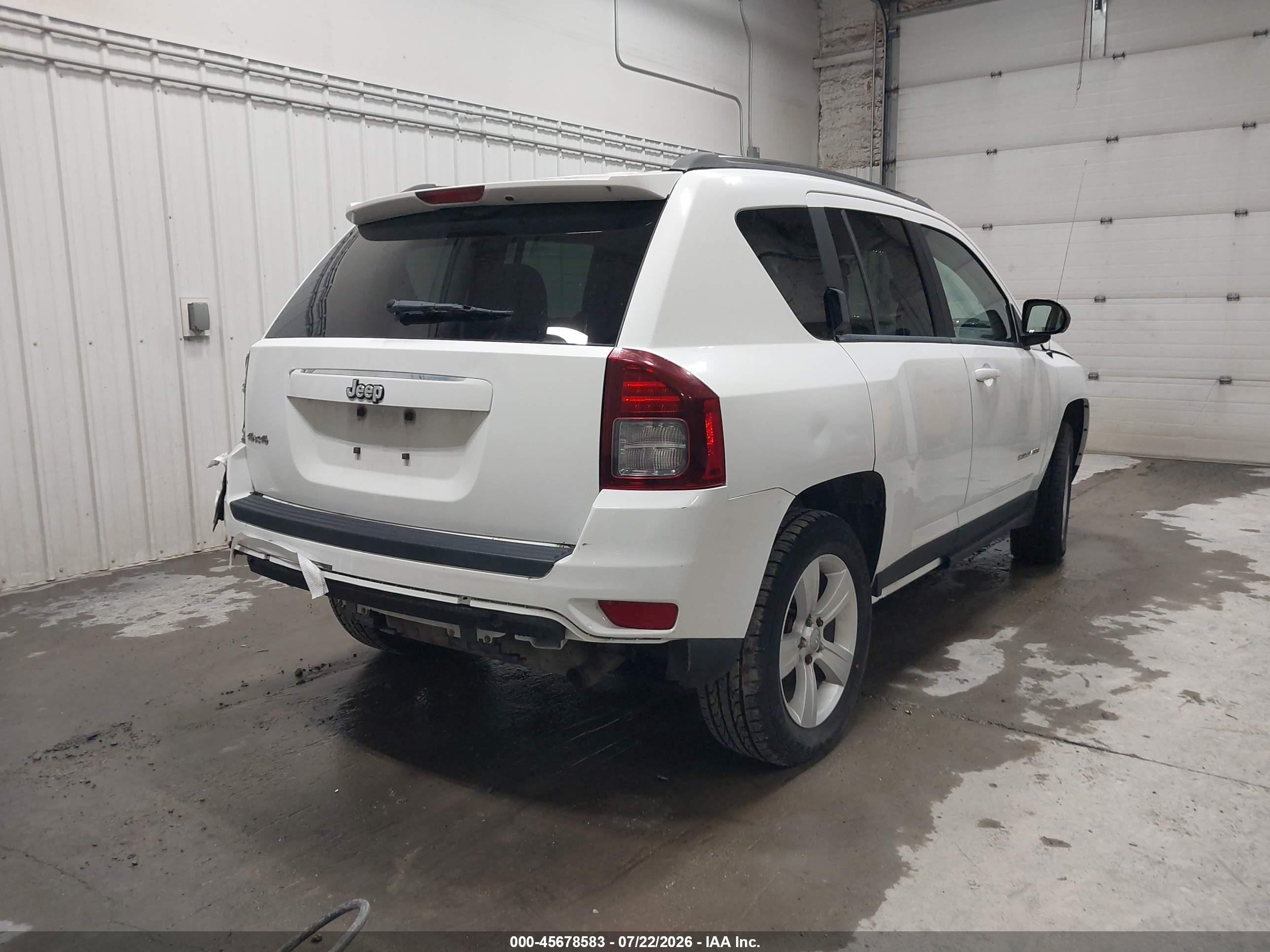 2014 Jeep Compass Sport White vin: 1C4NJDBB0ED538402