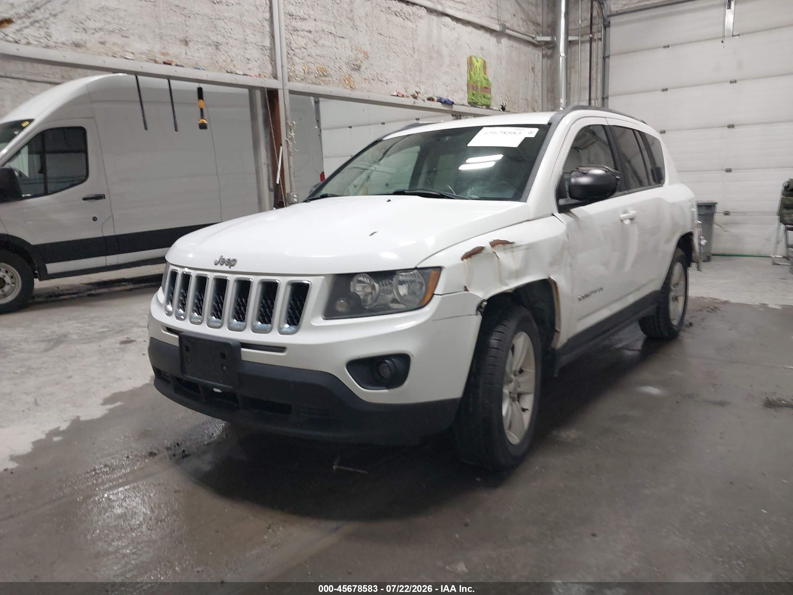 2014 Jeep Compass Sport White vin: 1C4NJDBB0ED538402