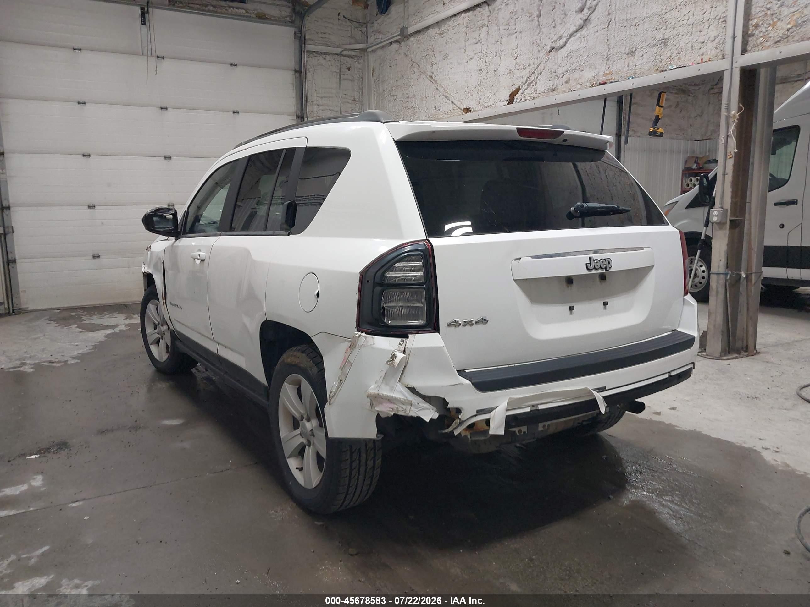 2014 Jeep Compass Sport White vin: 1C4NJDBB0ED538402