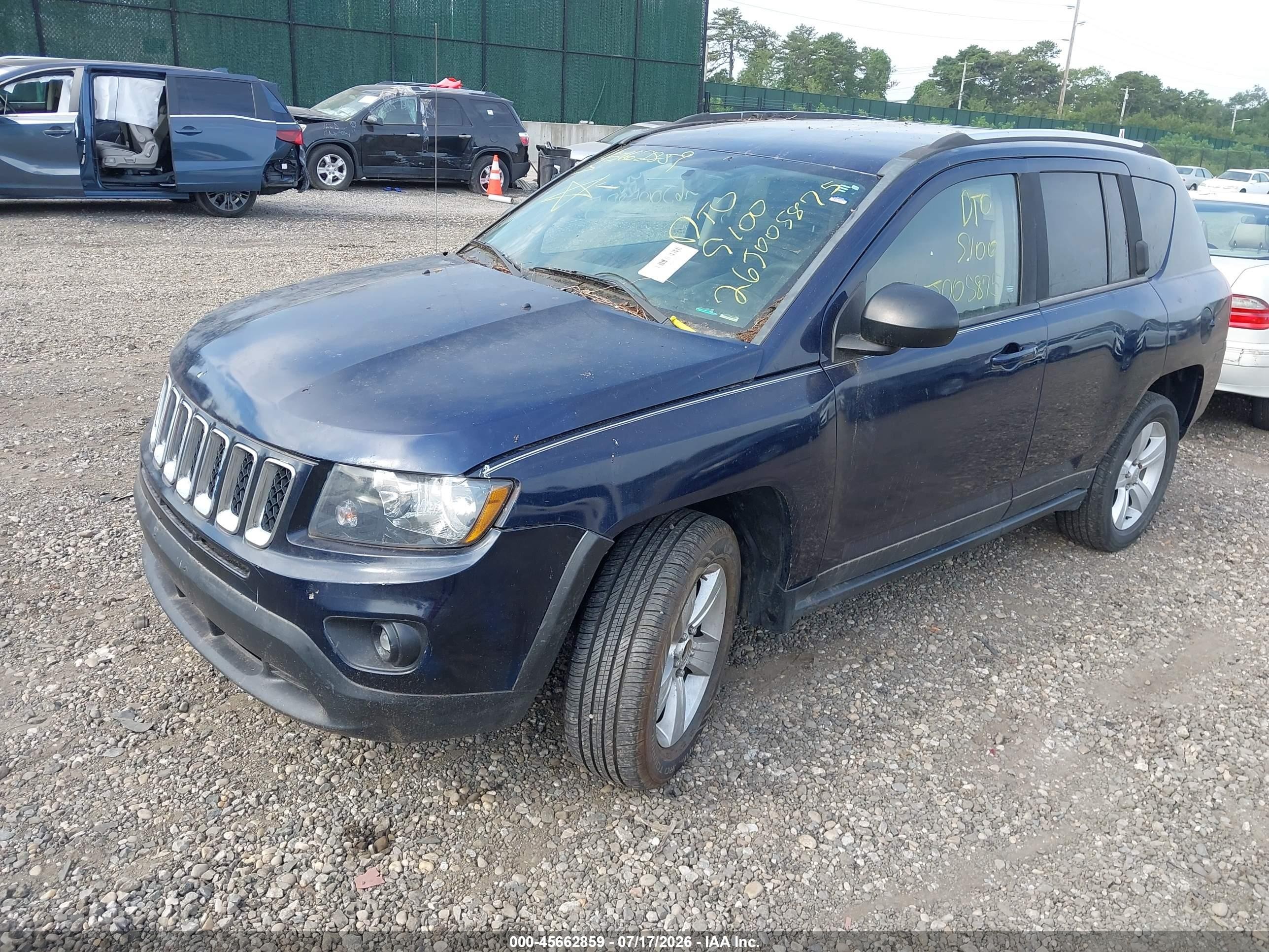 2014 Jeep Compass Sport Blue vin: 1C4NJDBB0ED622333