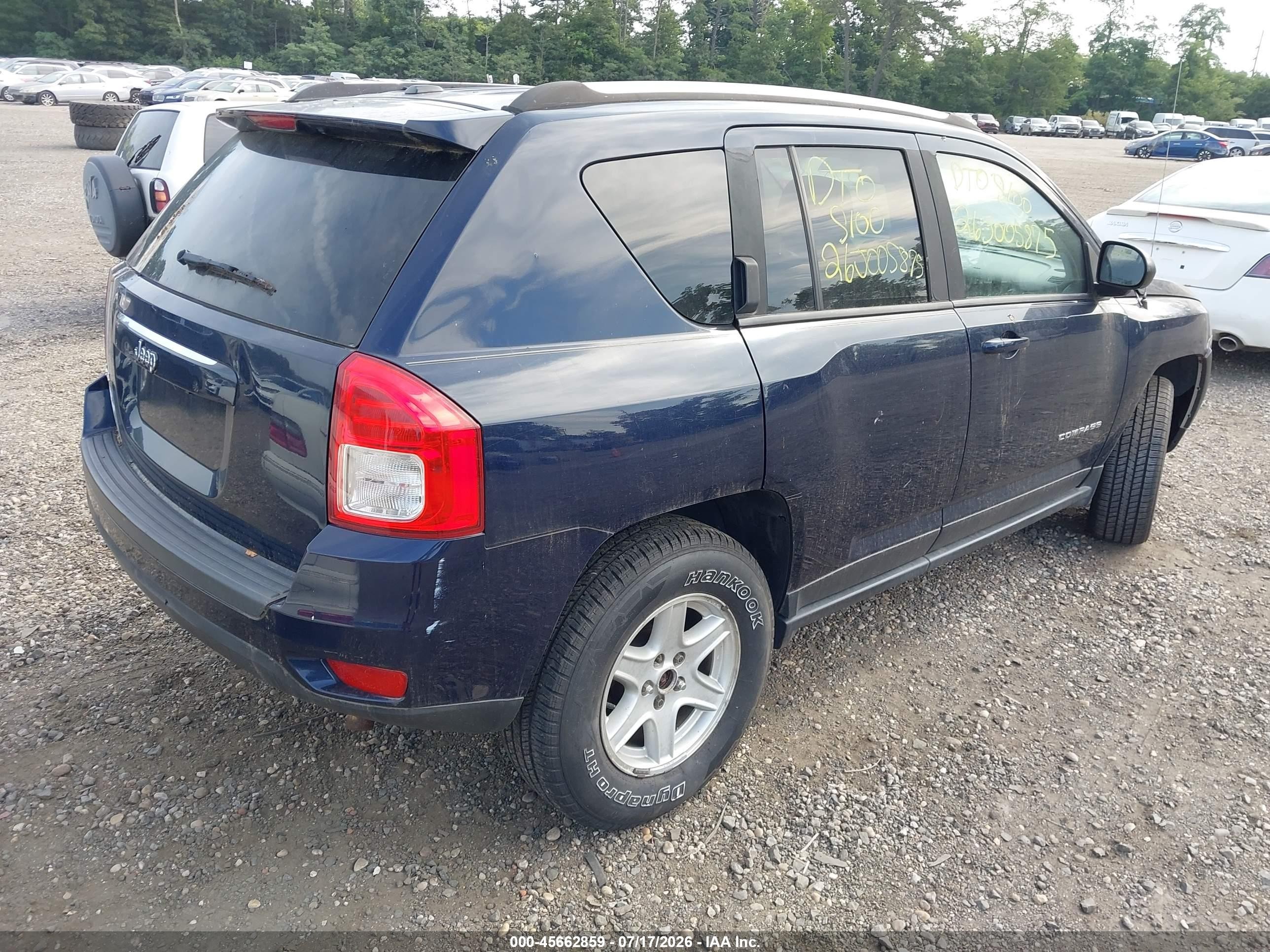 2014 Jeep Compass Sport Blue vin: 1C4NJDBB0ED622333