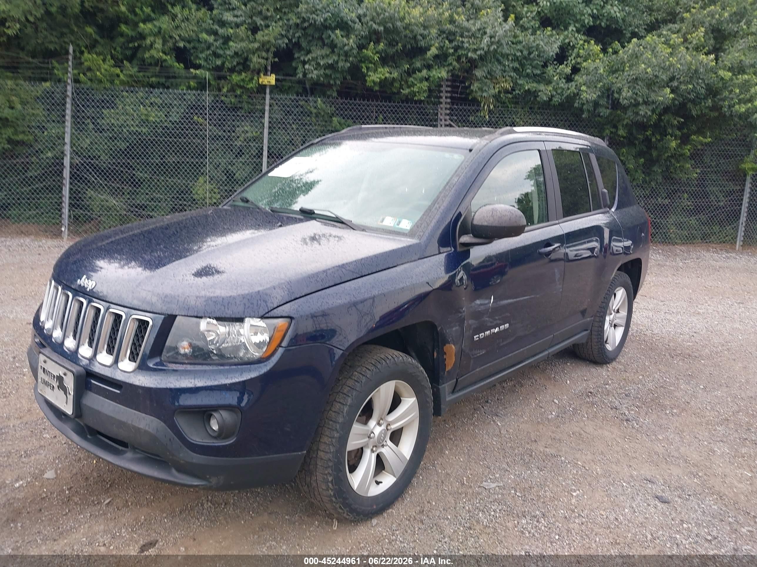 2014 Jeep Compass Sport Blue vin: 1C4NJDBB0ED670821