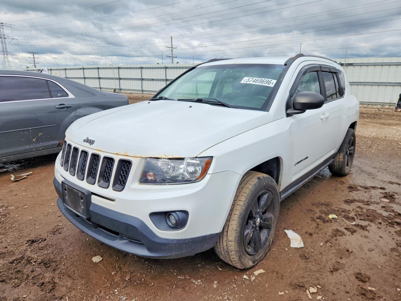 2015 Jeep Compass Sport White vin: 1C4NJDBB0FD129494