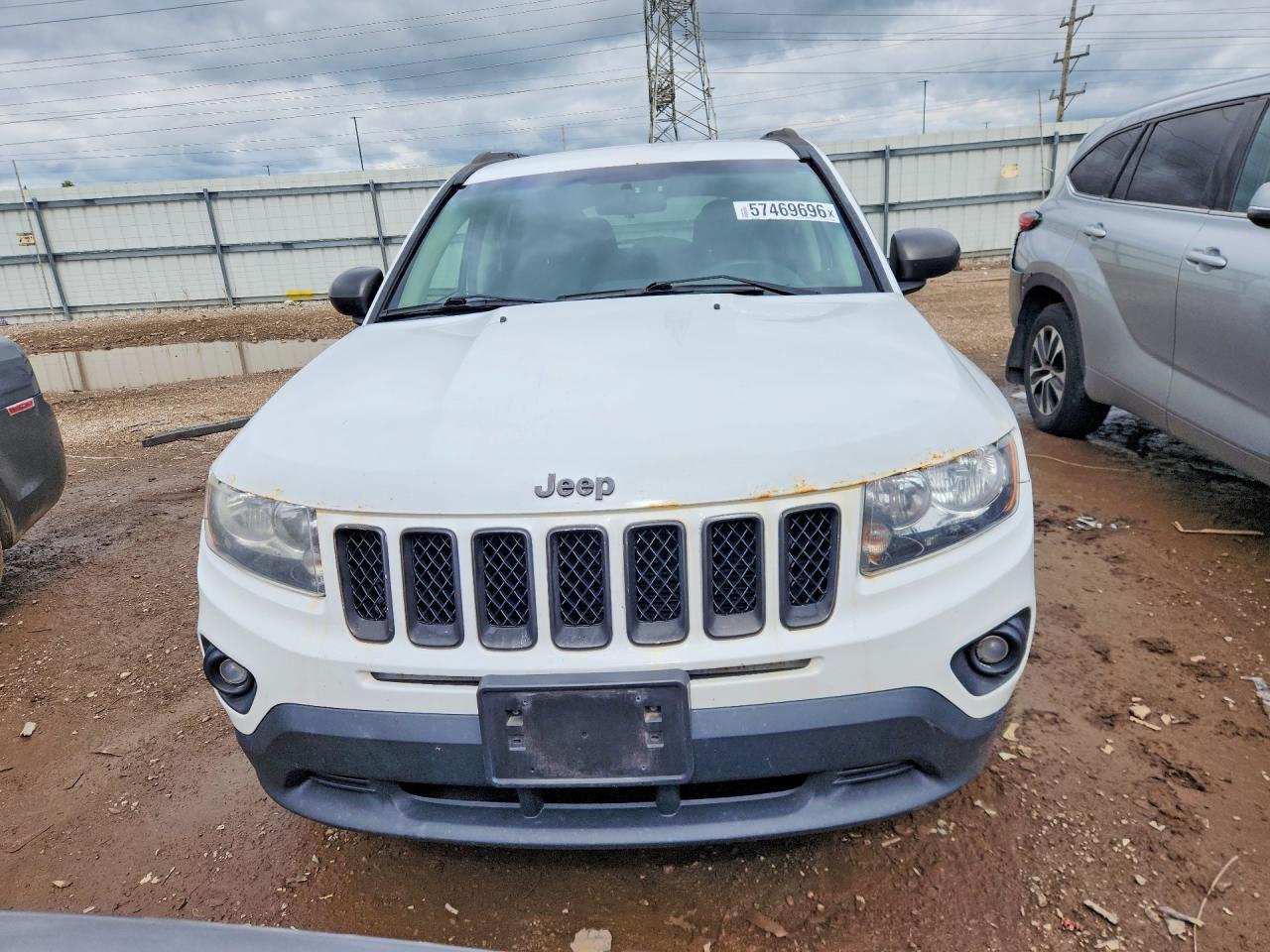 2015 Jeep Compass Sport White vin: 1C4NJDBB0FD129494