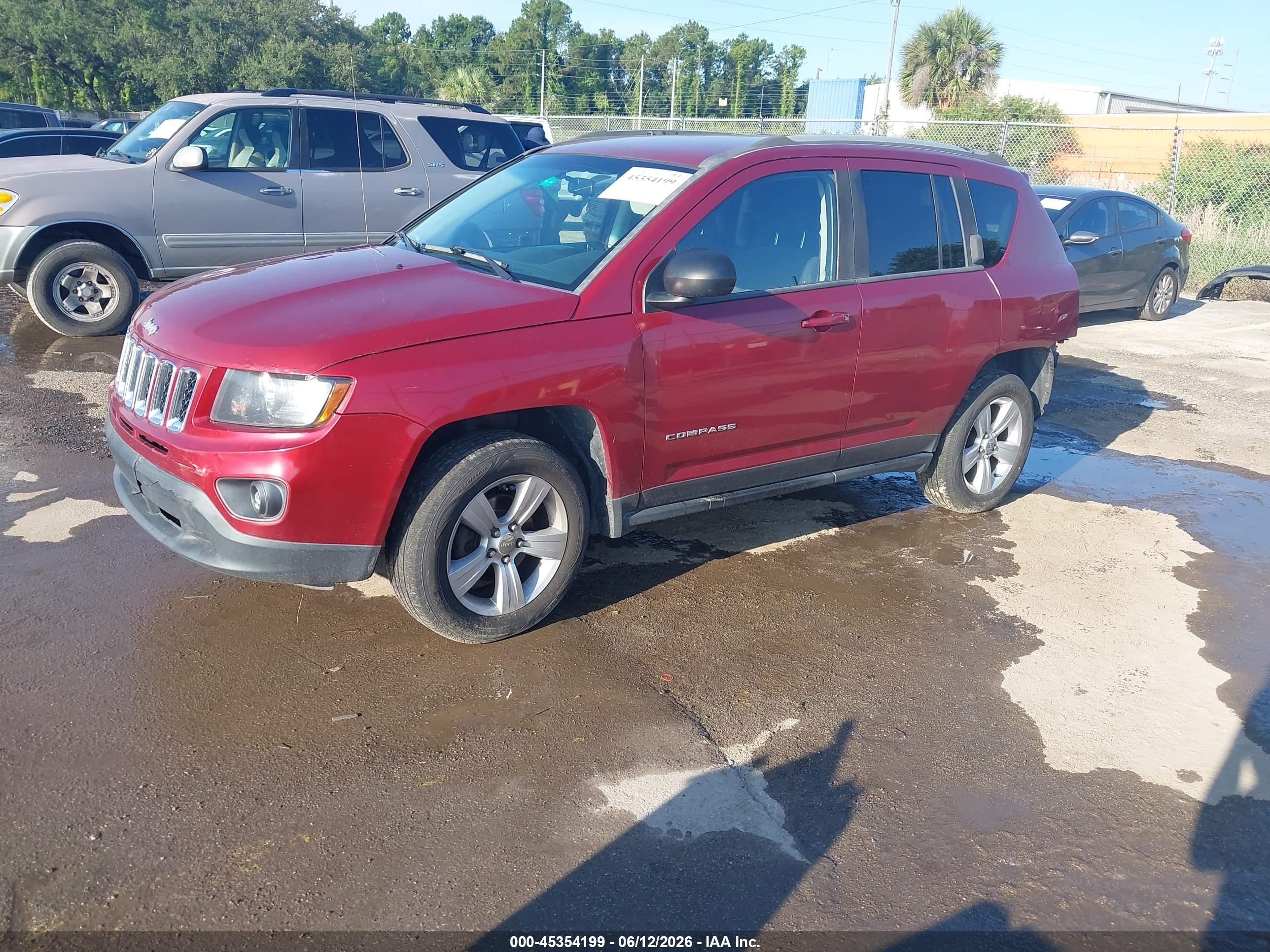 2015 Jeep Compass Sport Burgundy vin: 1C4NJDBB0FD240157