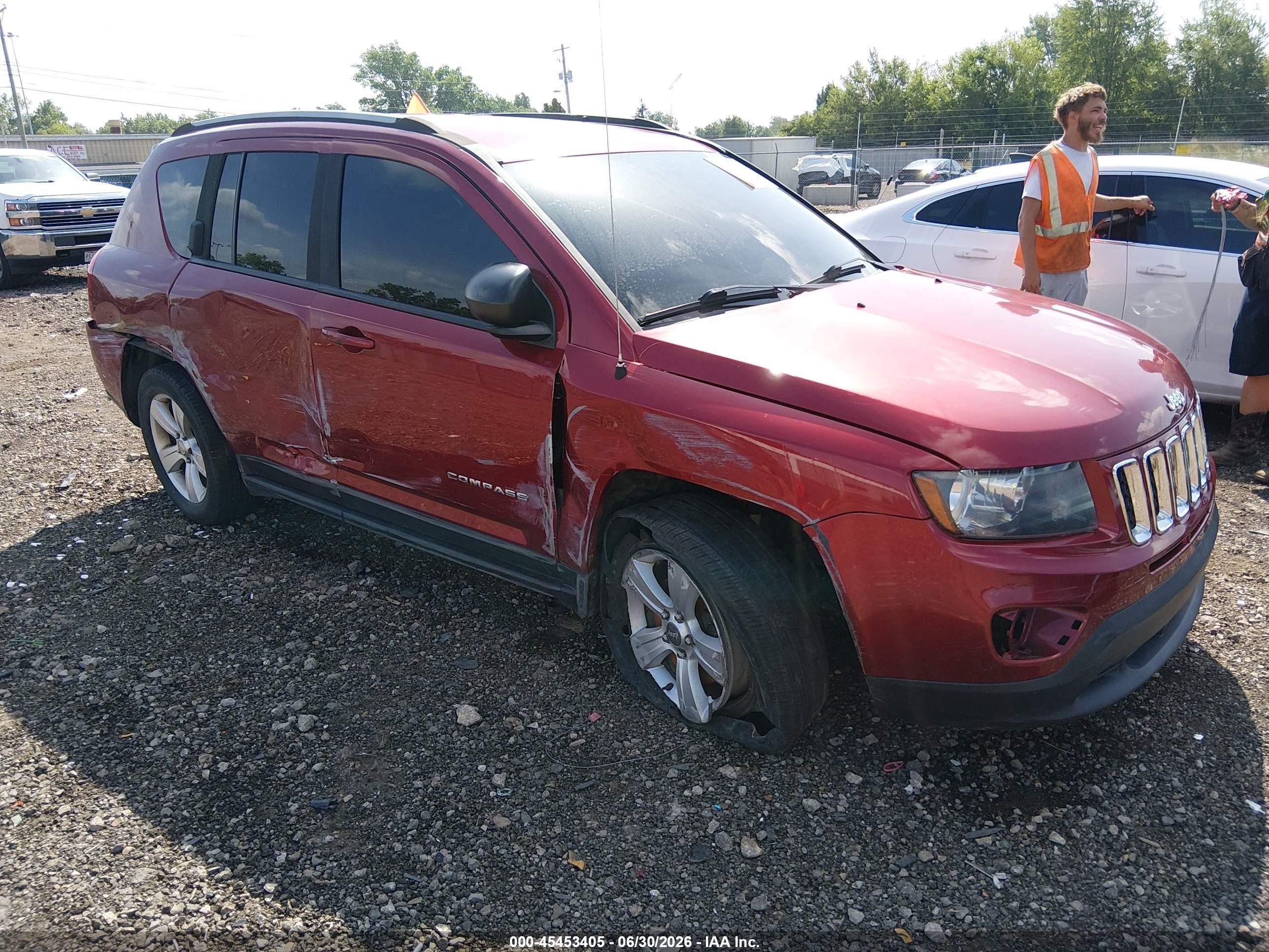 2015 Jeep Compass Sport Maroon vin: 1C4NJDBB0FD396117