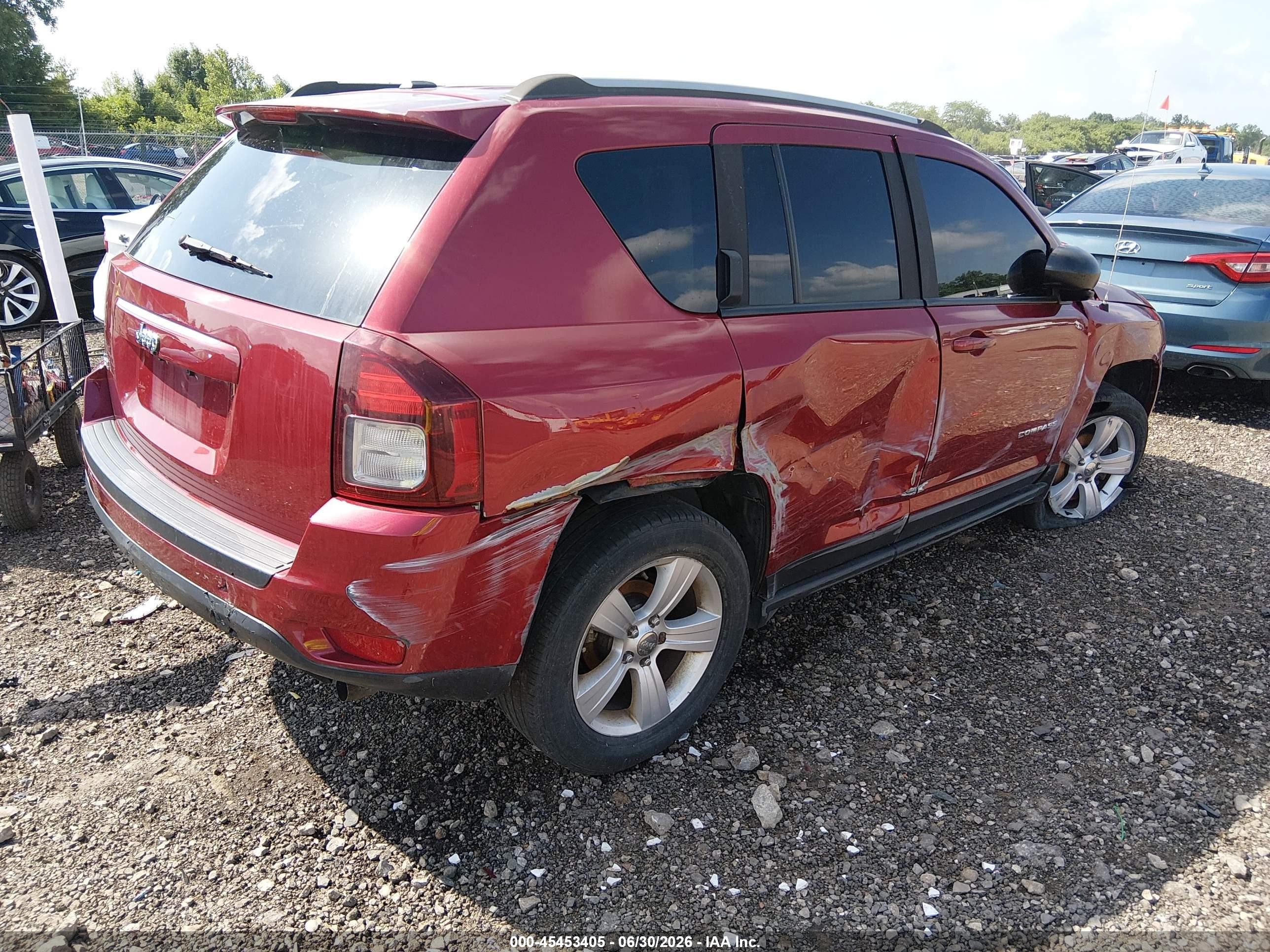 2015 Jeep Compass Sport Maroon vin: 1C4NJDBB0FD396117
