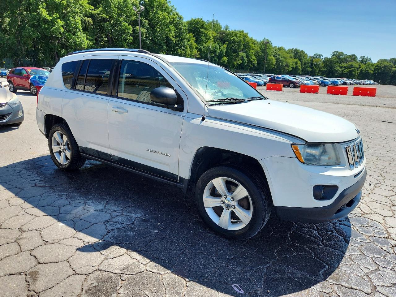 2012 Jeep Compass Sport White vin: 1C4NJDBB1CD520455