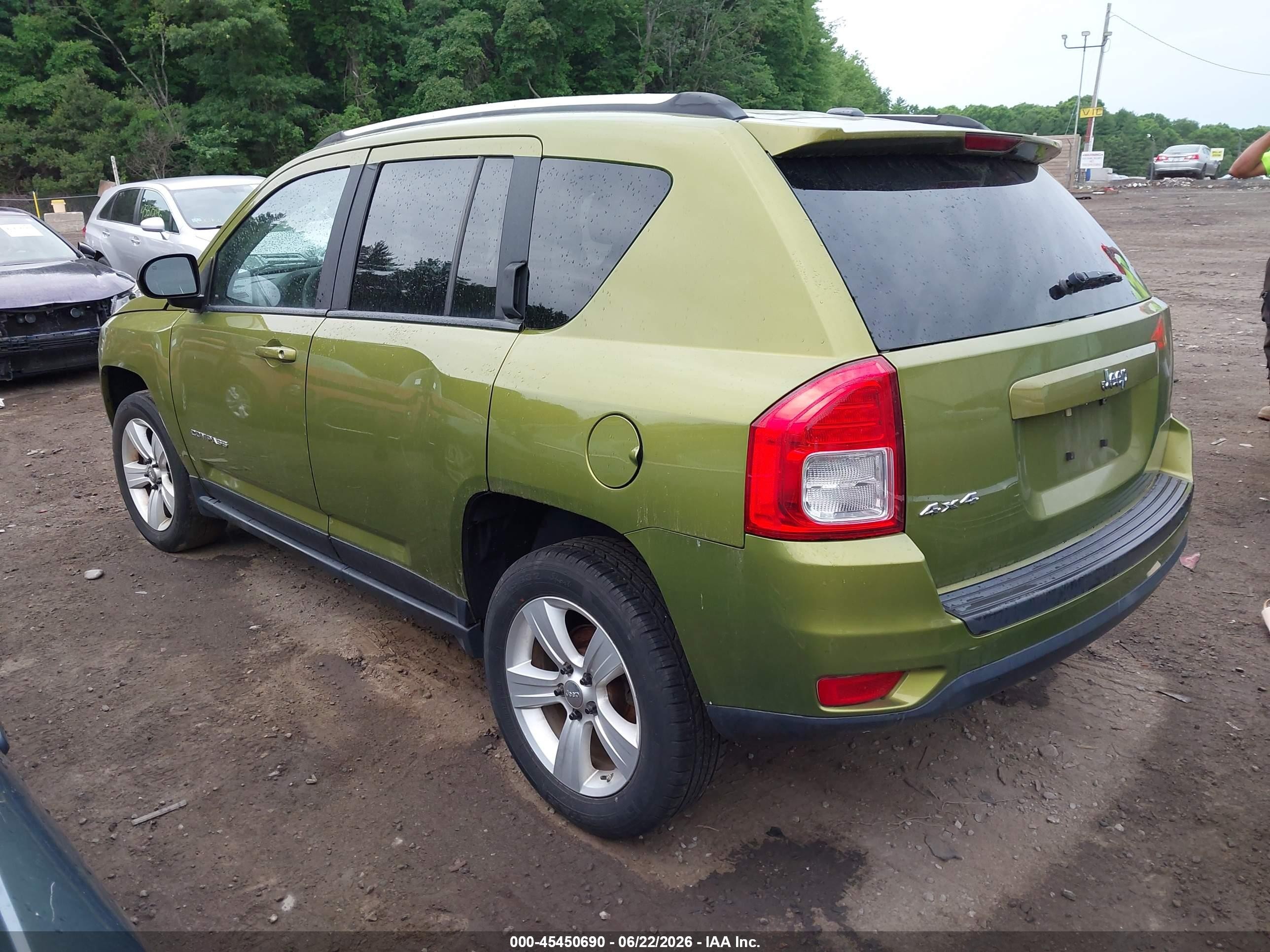 2012 Jeep Compass Sport Green vin: 1C4NJDBB1CD554945