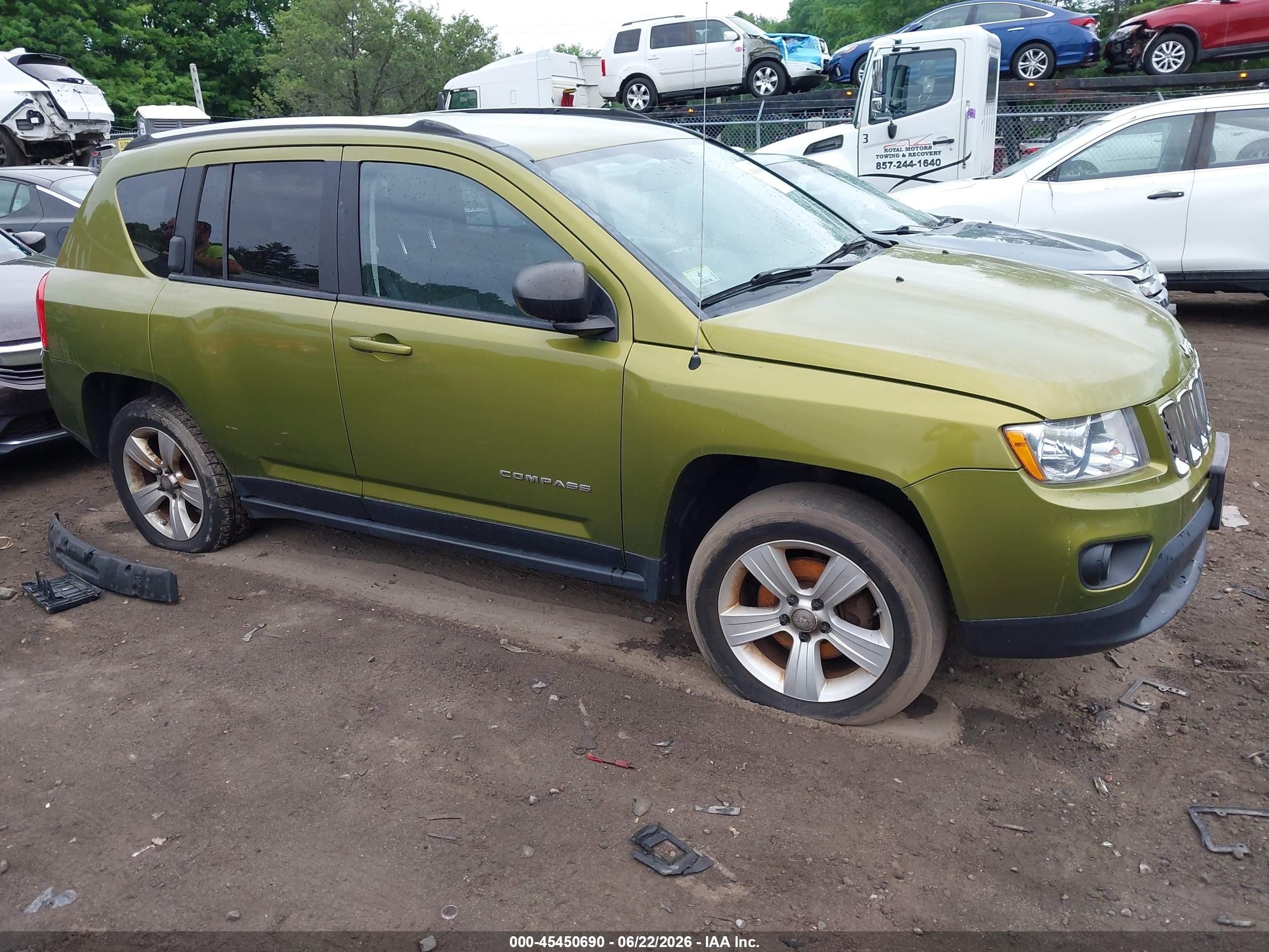 2012 Jeep Compass Sport Green vin: 1C4NJDBB1CD554945