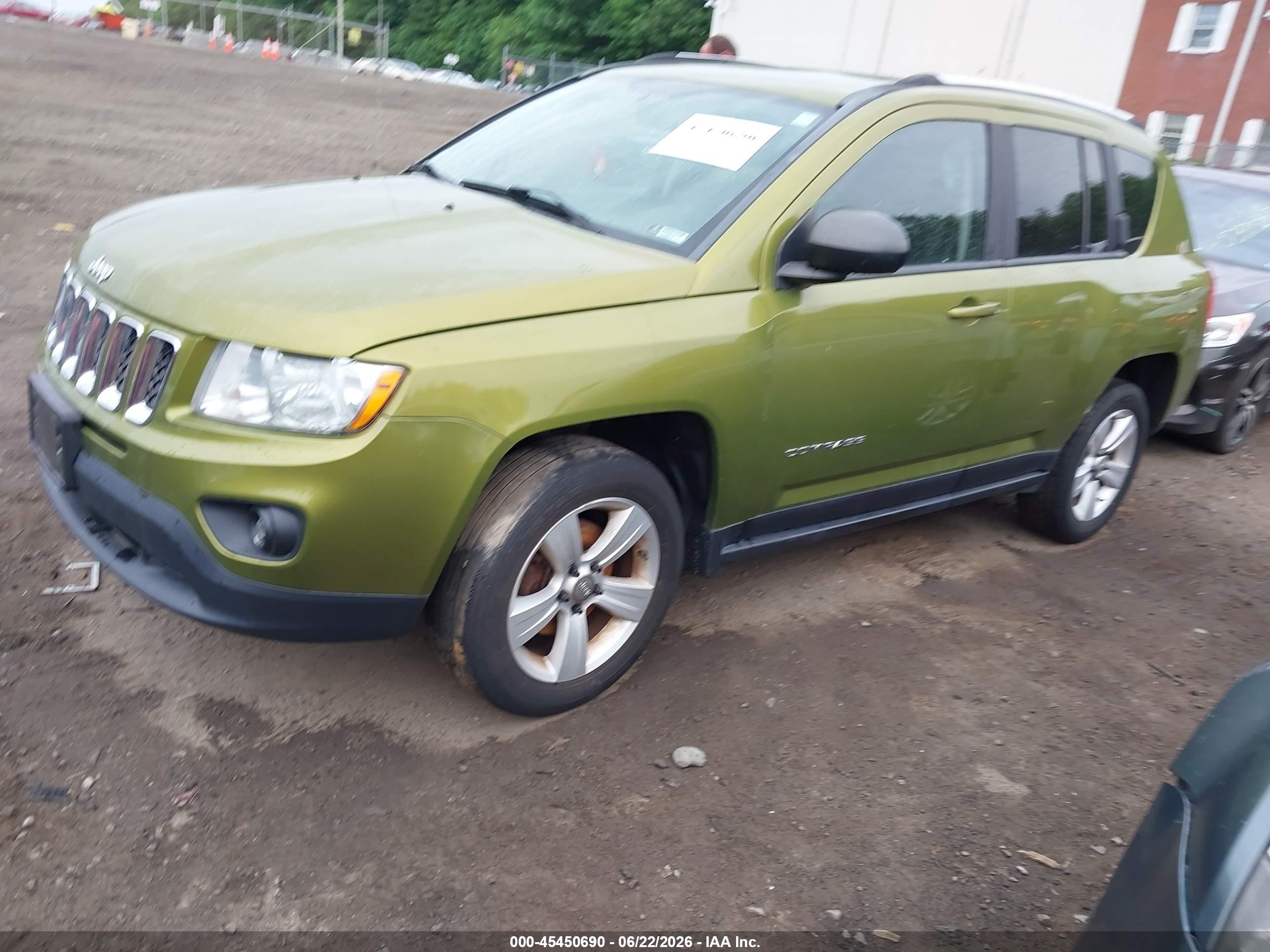 2012 Jeep Compass Sport Green vin: 1C4NJDBB1CD554945