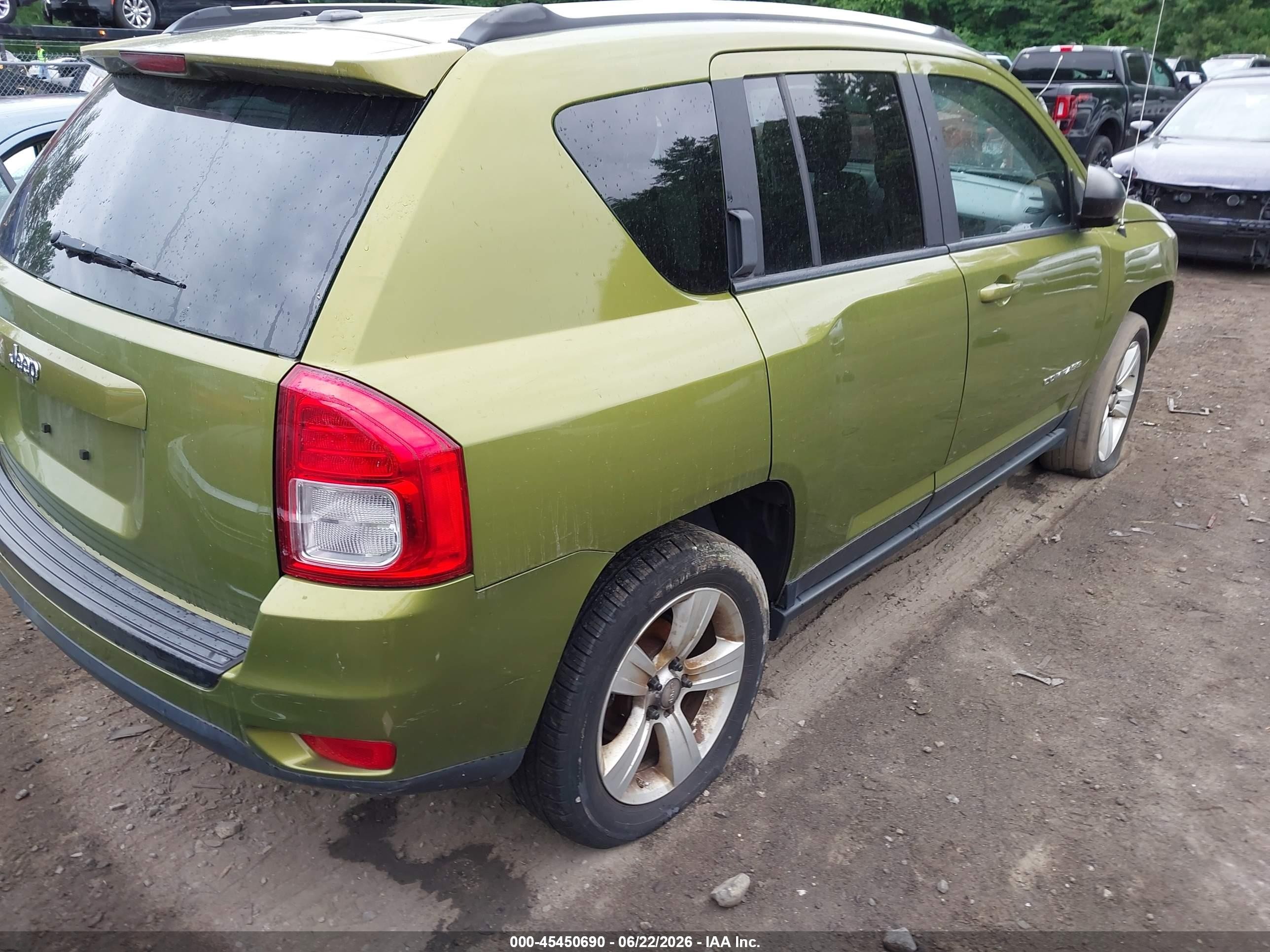 2012 Jeep Compass Sport Green vin: 1C4NJDBB1CD554945