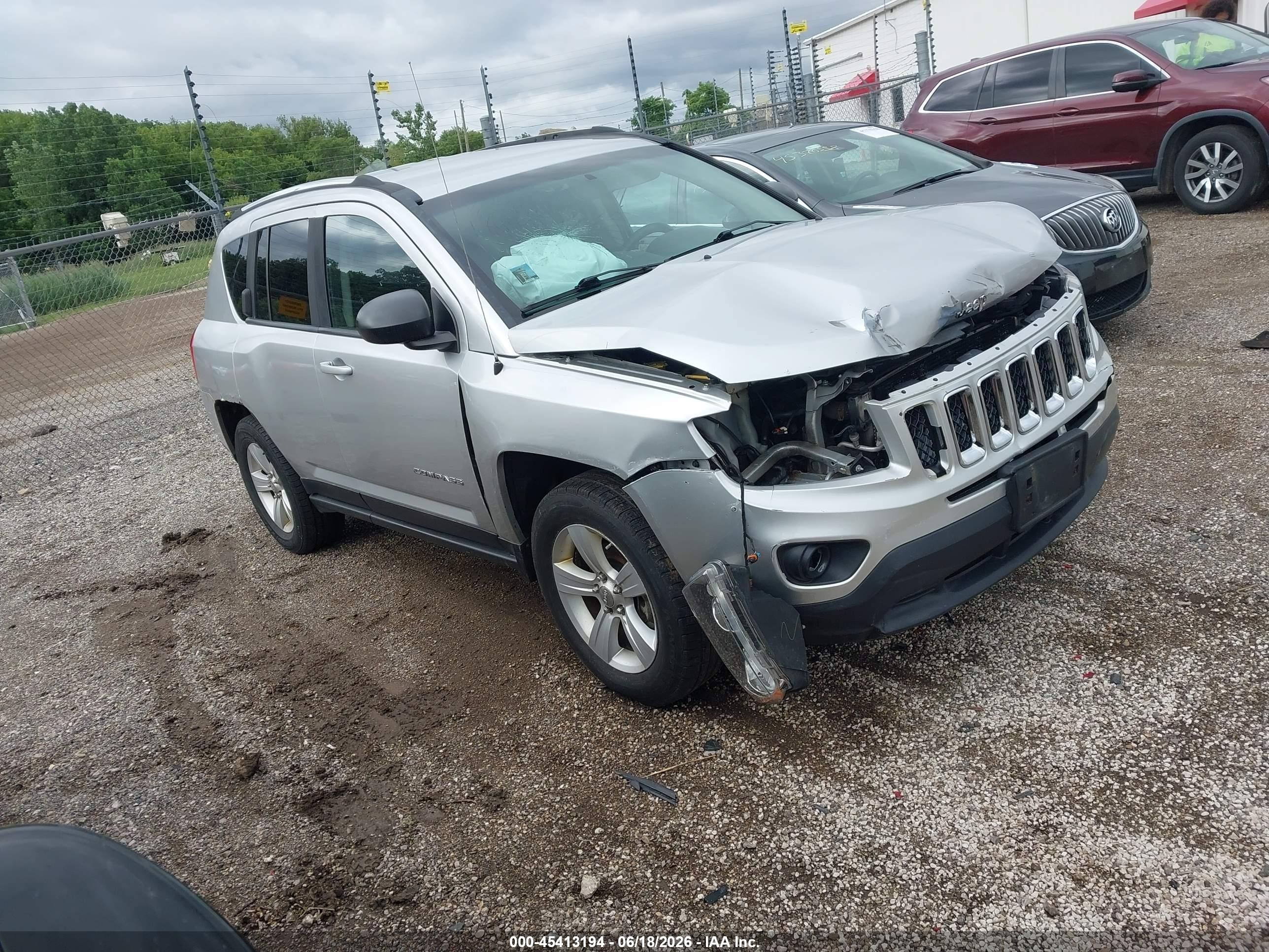 2012 Jeep Compass Sport Silver vin: 1C4NJDBB1CD569669