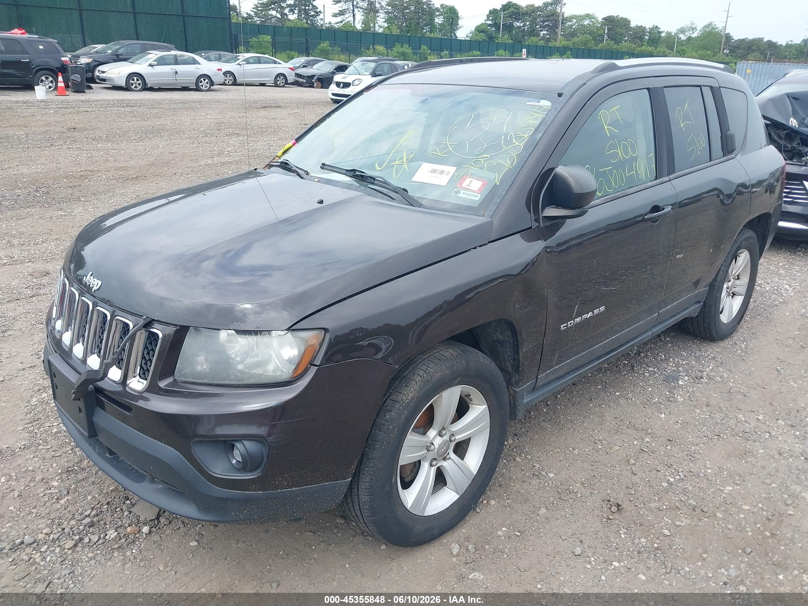 2014 Jeep Compass Sport Brown vin: 1C4NJDBB1ED566452