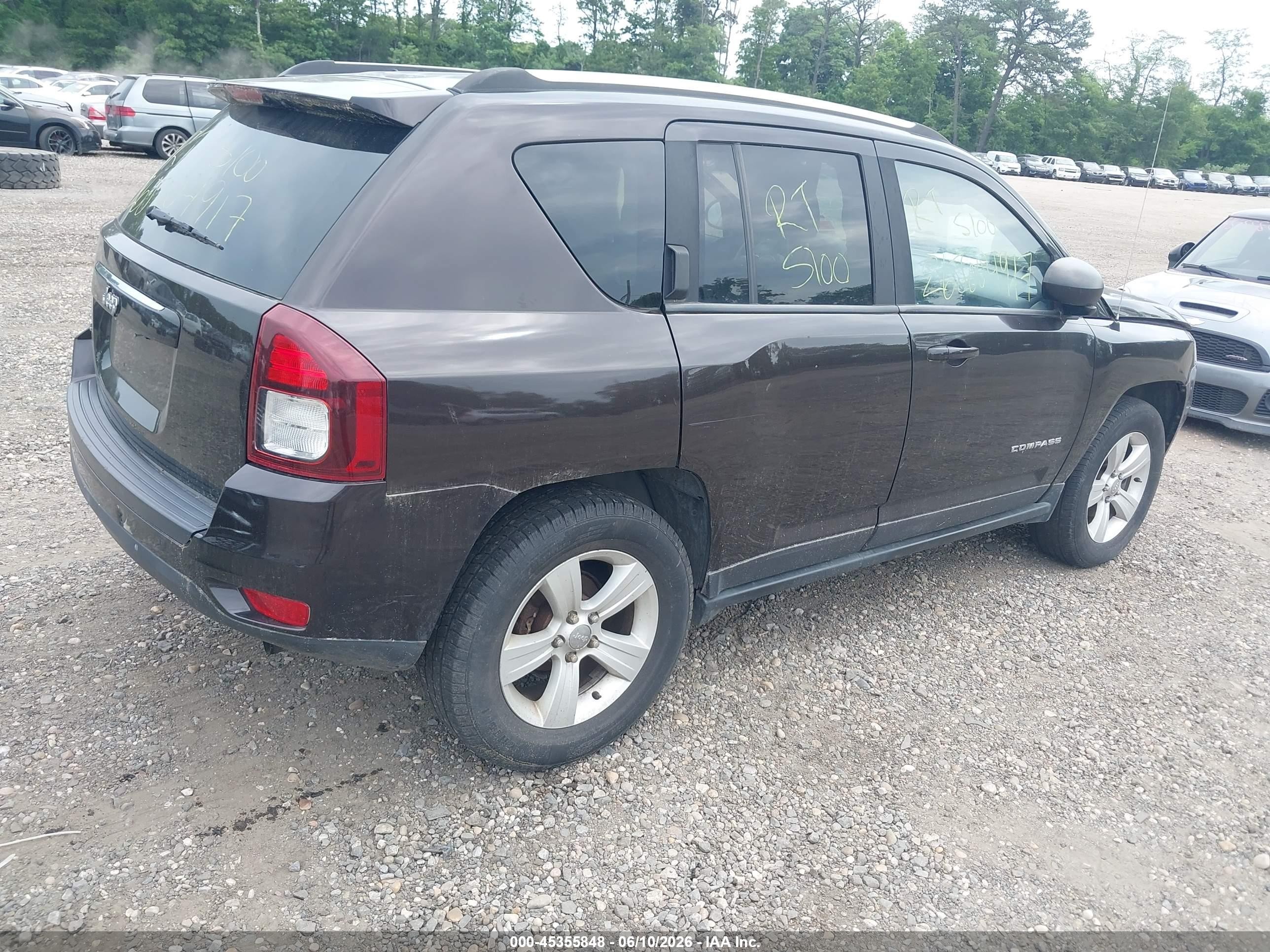 2014 Jeep Compass Sport Brown vin: 1C4NJDBB1ED566452