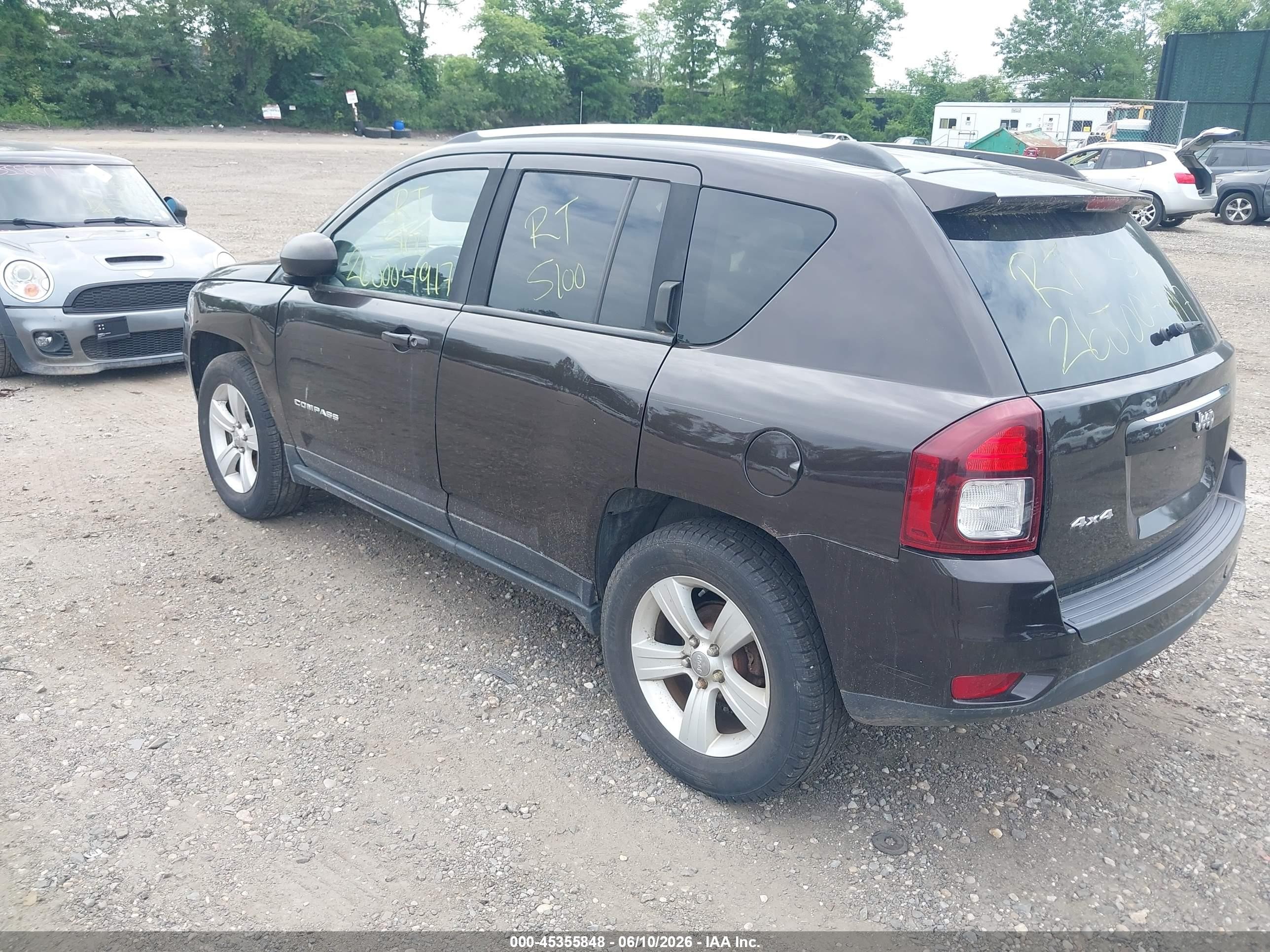 2014 Jeep Compass Sport Brown vin: 1C4NJDBB1ED566452