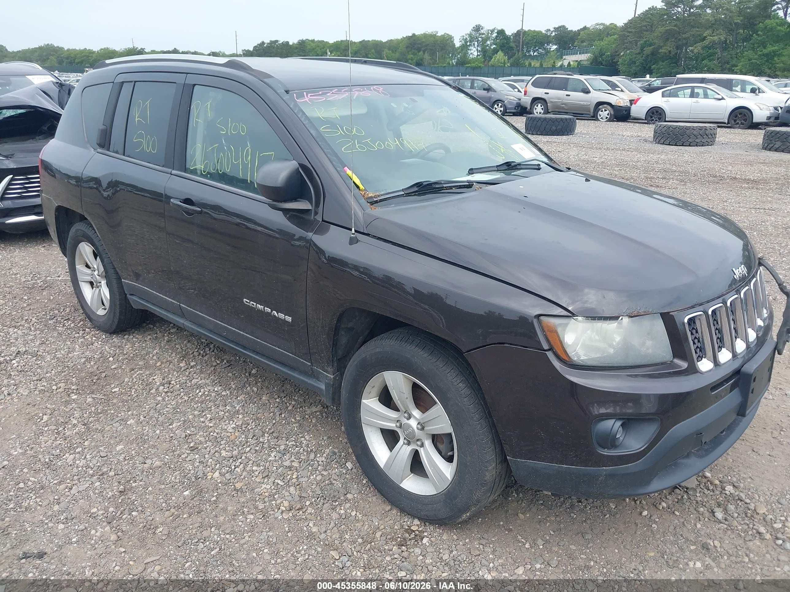 2014 Jeep Compass Sport Brown vin: 1C4NJDBB1ED566452