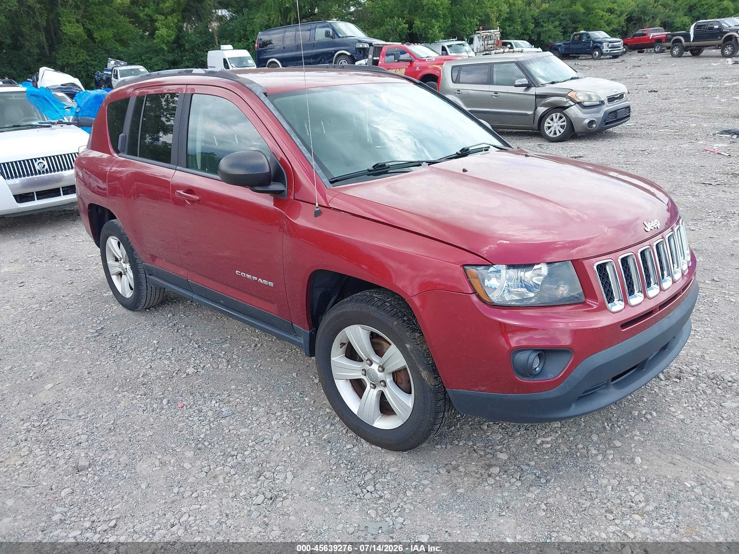 2015 Jeep Compass Sport Red vin: 1C4NJDBB1FD240121