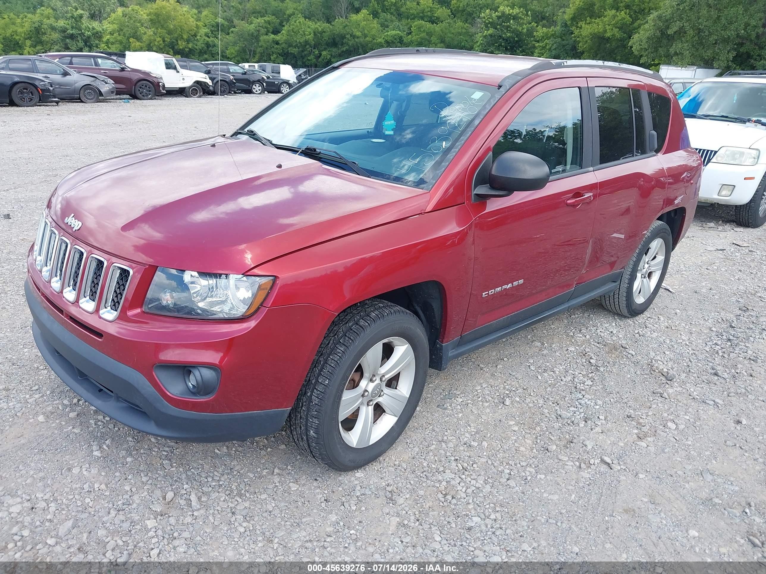 2015 Jeep Compass Sport Red vin: 1C4NJDBB1FD240121