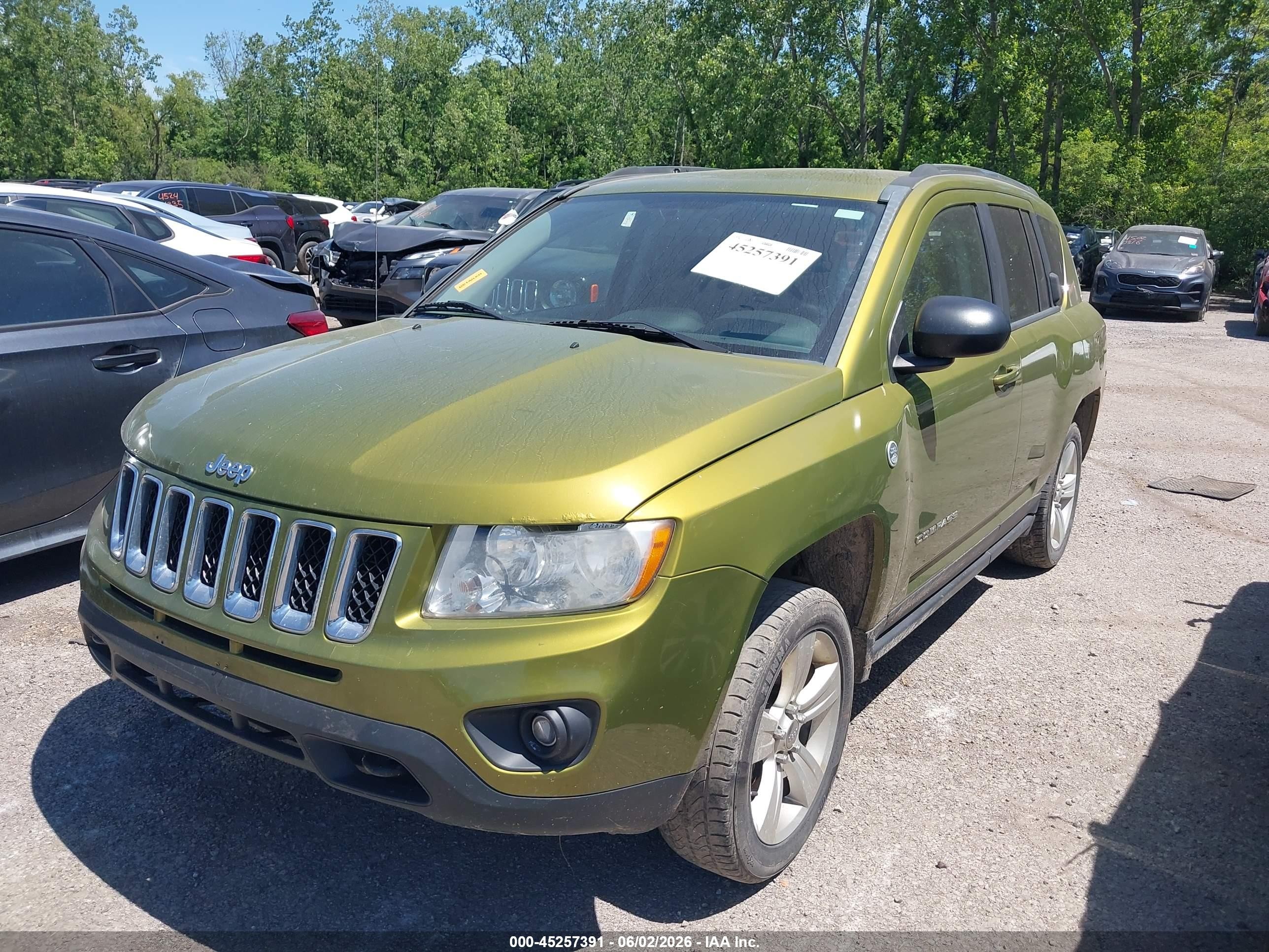 2012 Jeep Compass Sport Green vin: 1C4NJDBB2CD554761