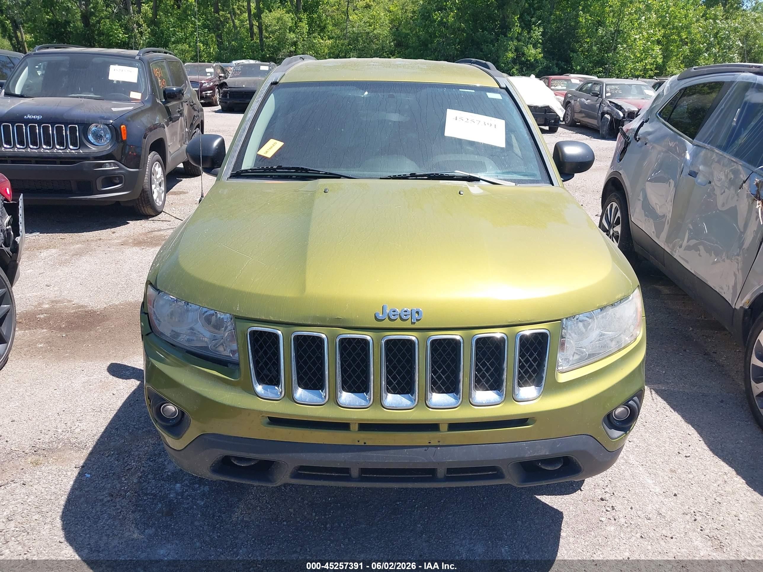 2012 Jeep Compass Sport Green vin: 1C4NJDBB2CD554761