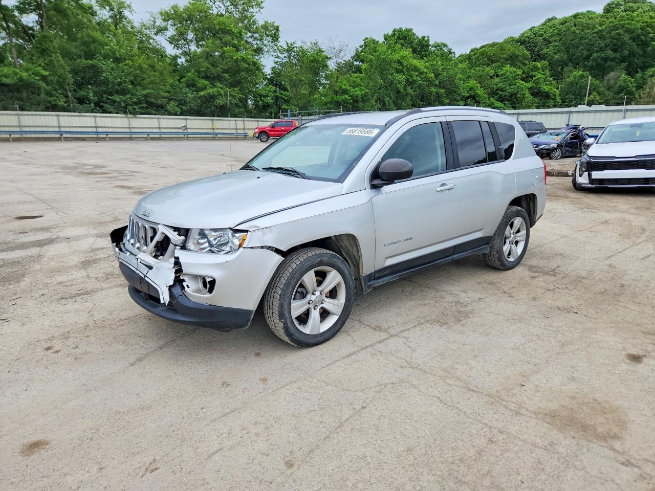 2013 Jeep Compass Sport Silver vin: 1C4NJDBB2DD174157