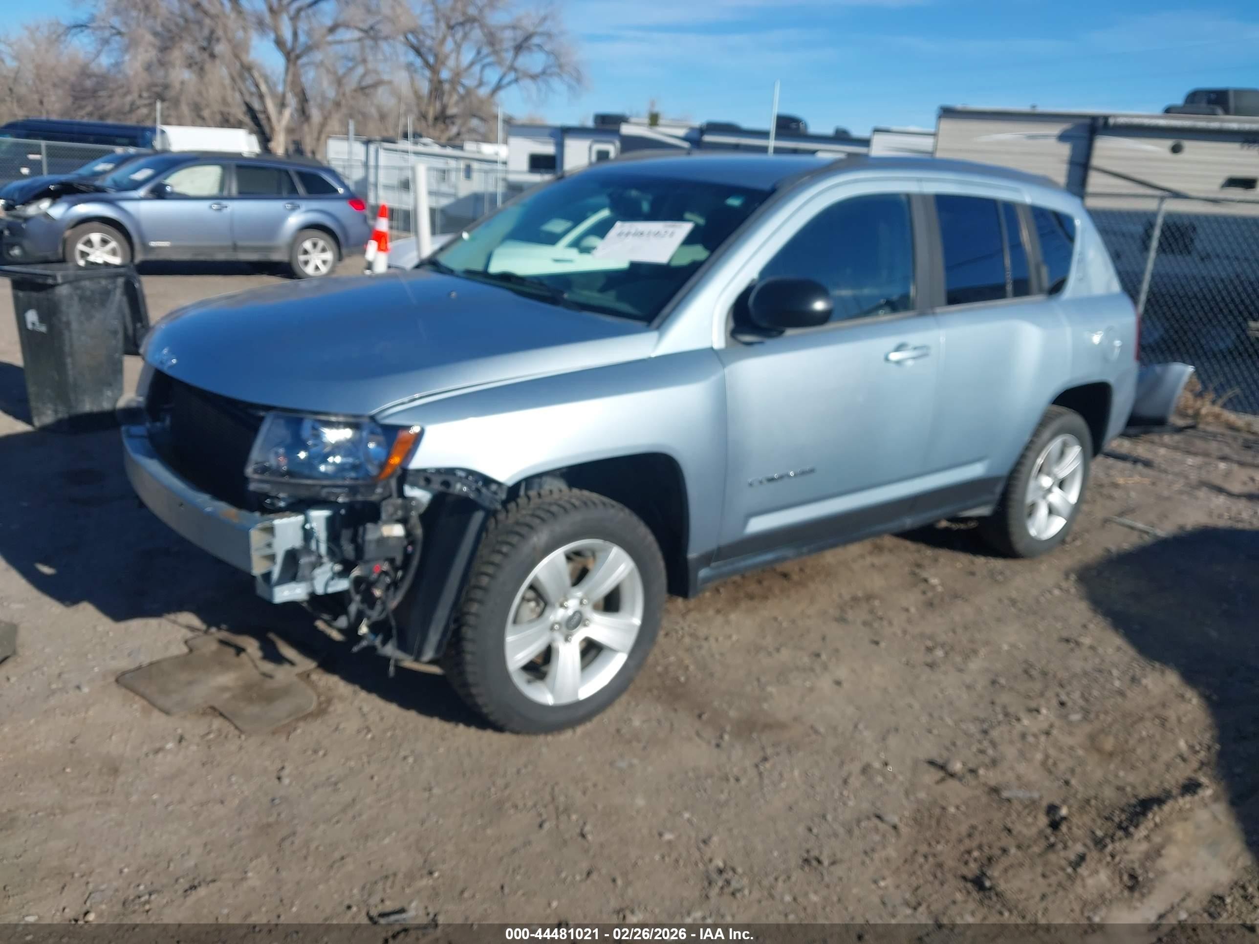 2014 Jeep Compass Sport Silver vin: 1C4NJDBB2ED530897