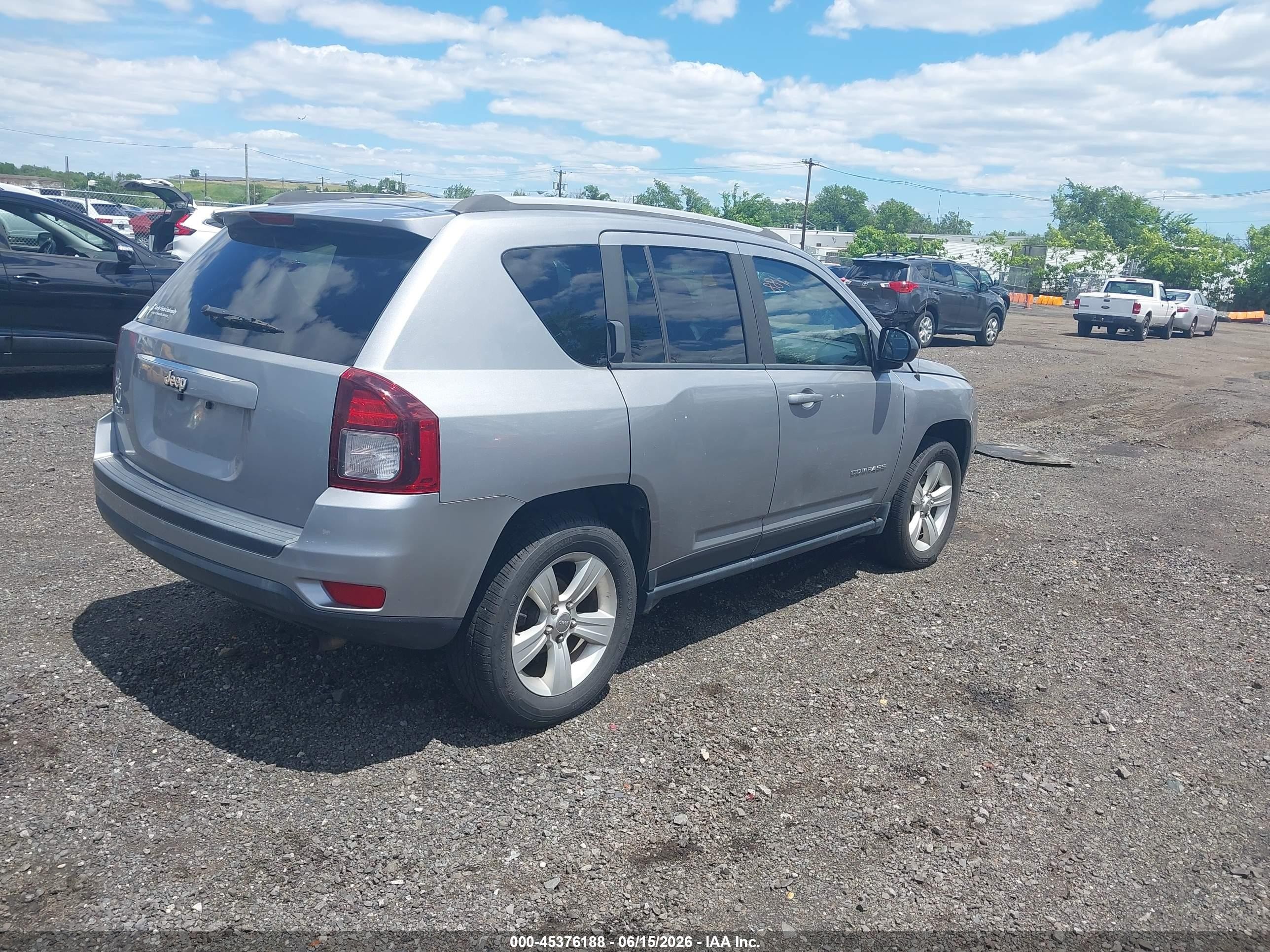 2015 Jeep Compass Sport Silver vin: 1C4NJDBB2FD282720