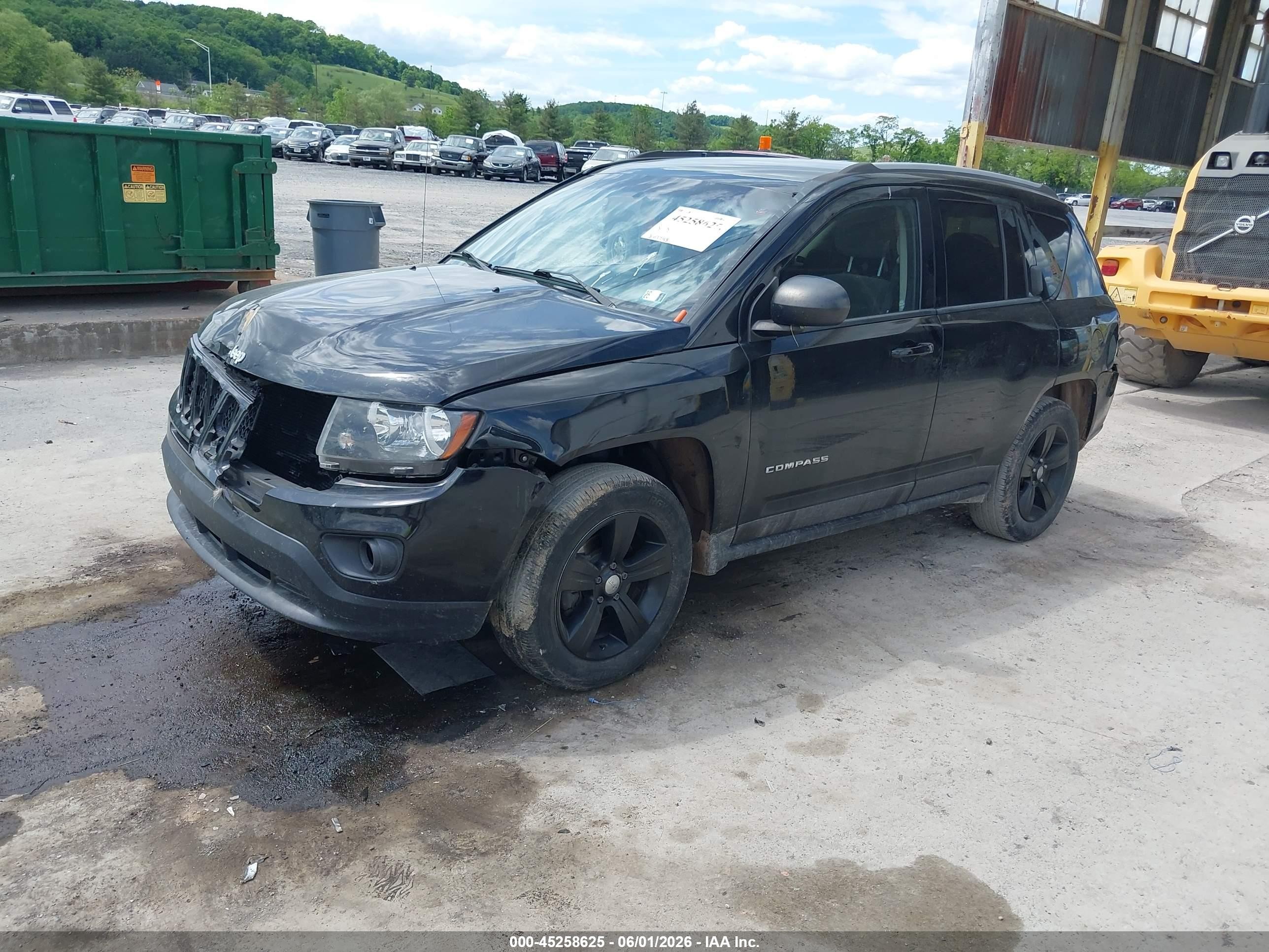 2015 Jeep Compass Sport Черный vin: 1C4NJDBB2FD423835