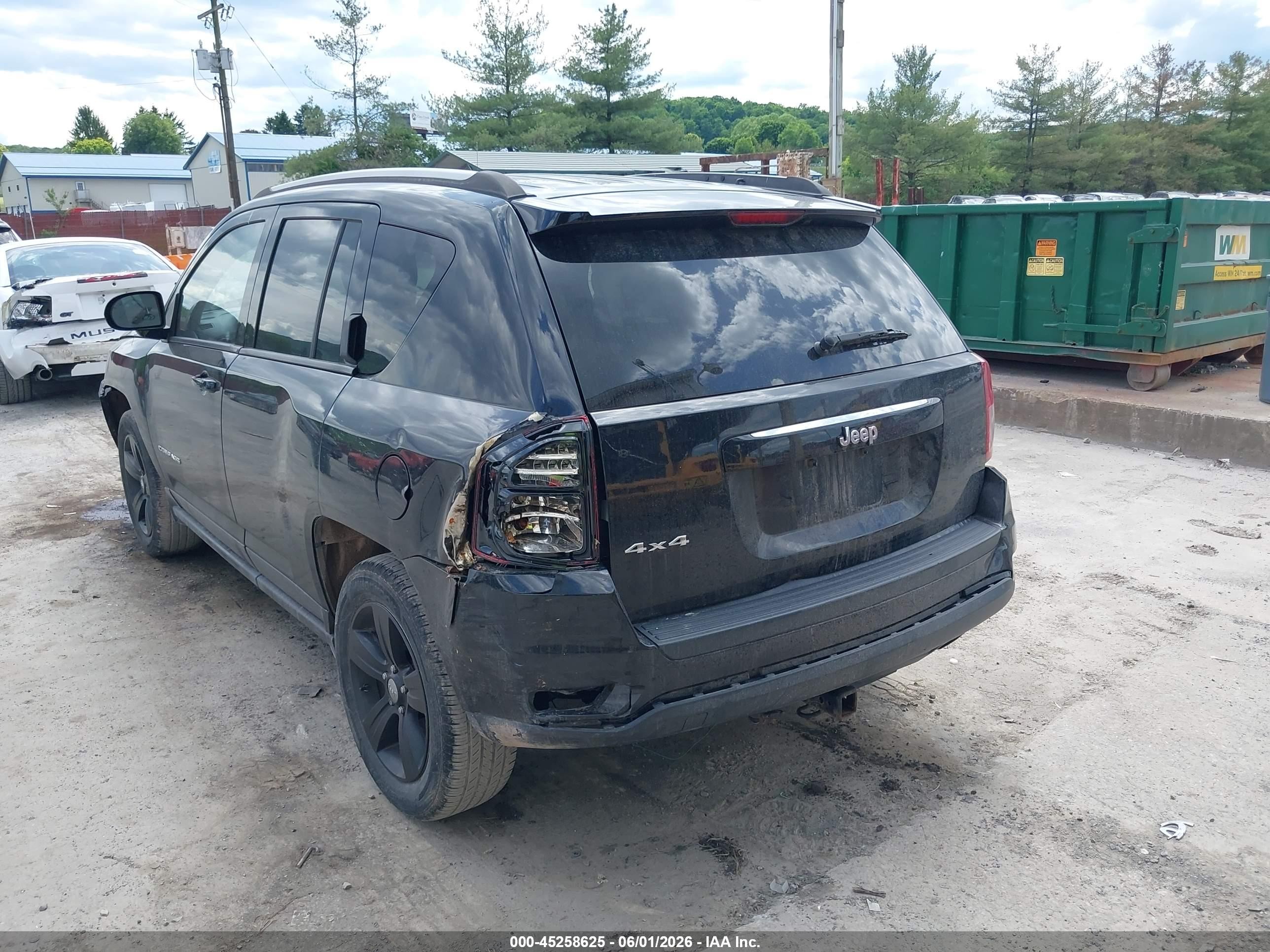 2015 Jeep Compass Sport Черный vin: 1C4NJDBB2FD423835