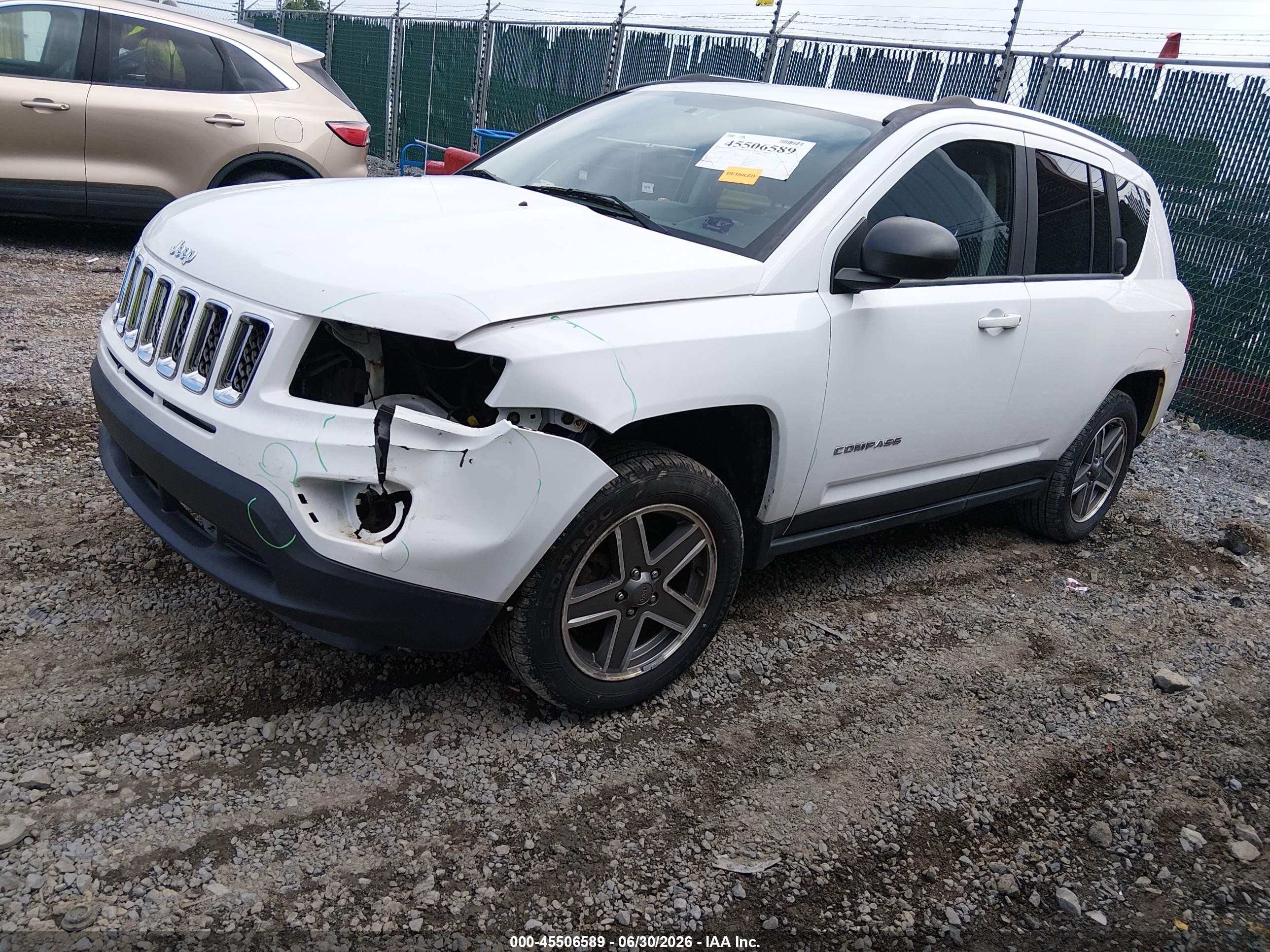 2013 Jeep Compass Sport Белый vin: 1C4NJDBB3DD231904
