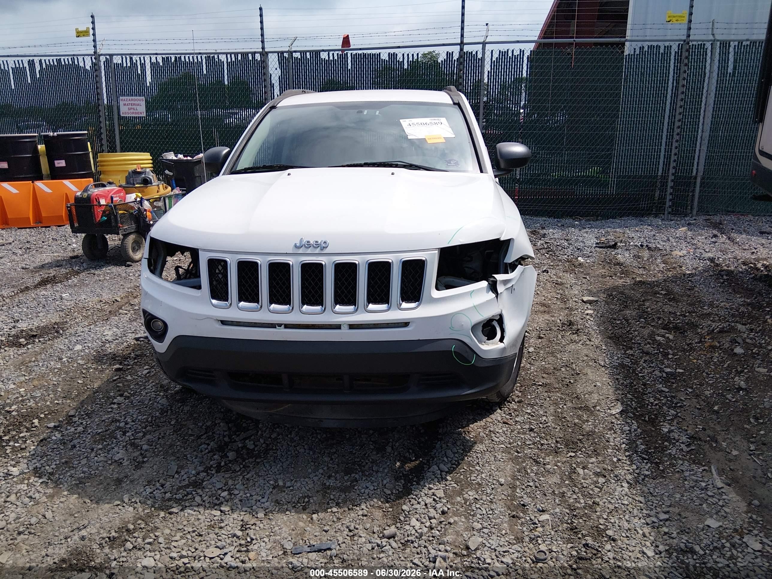 2013 Jeep Compass Sport Белый vin: 1C4NJDBB3DD231904