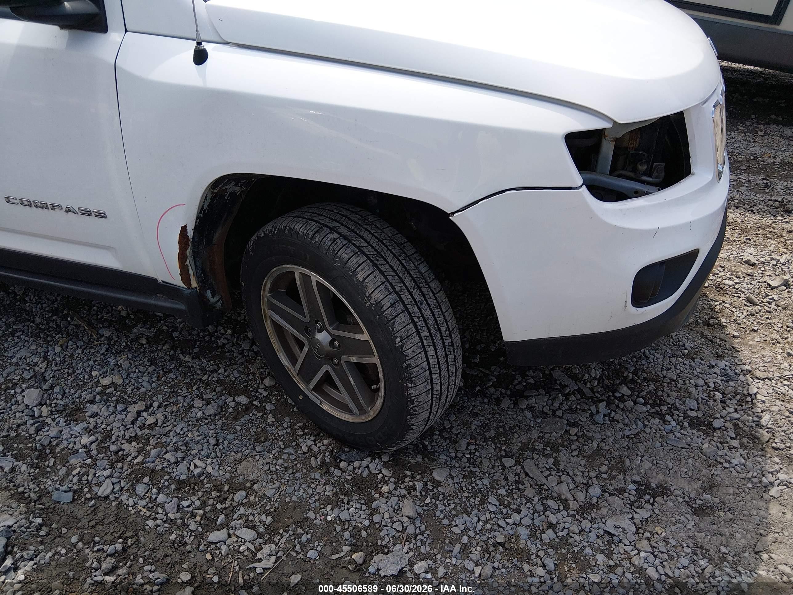 2013 Jeep Compass Sport Белый vin: 1C4NJDBB3DD231904