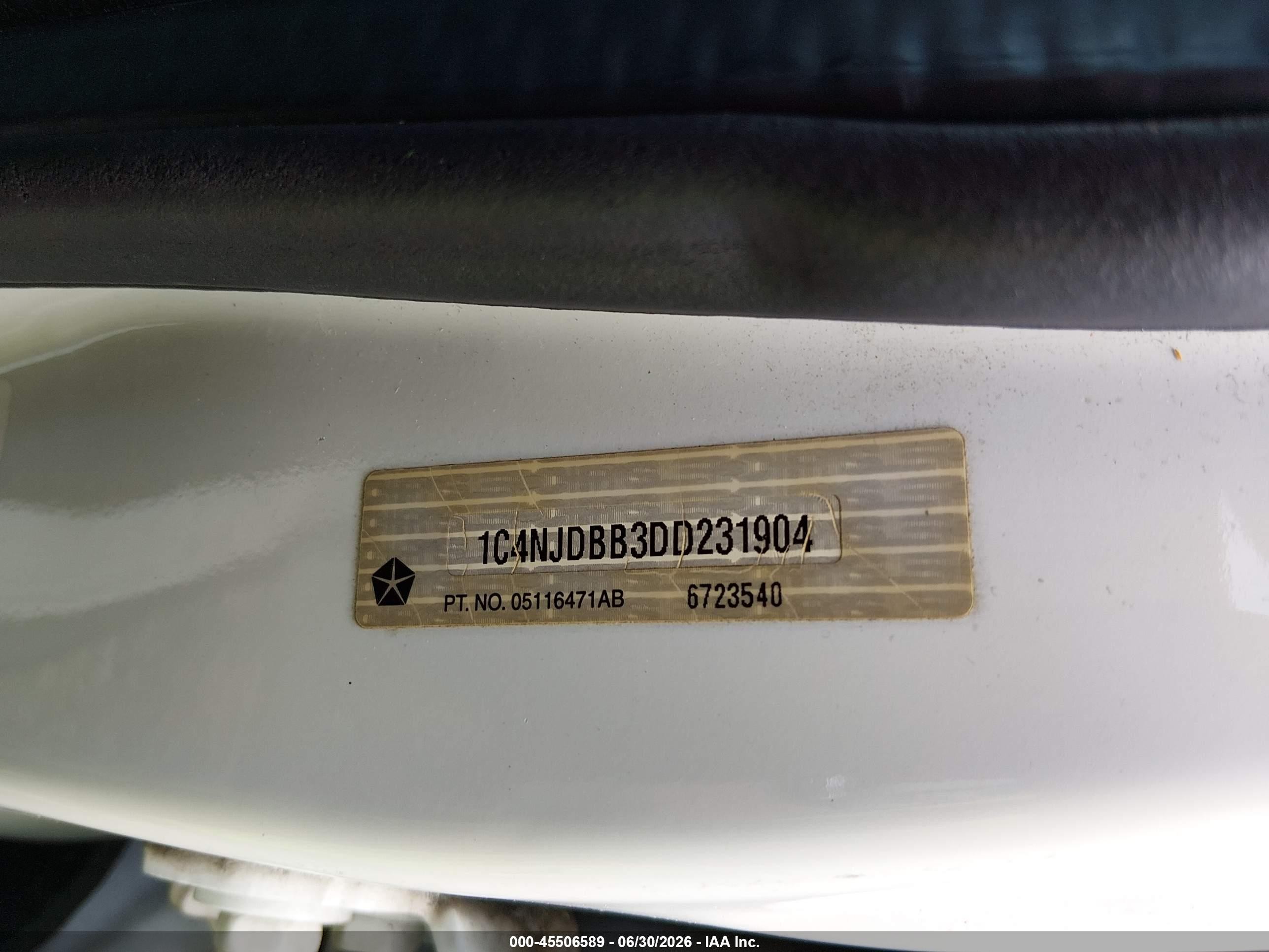 2013 Jeep Compass Sport Белый vin: 1C4NJDBB3DD231904