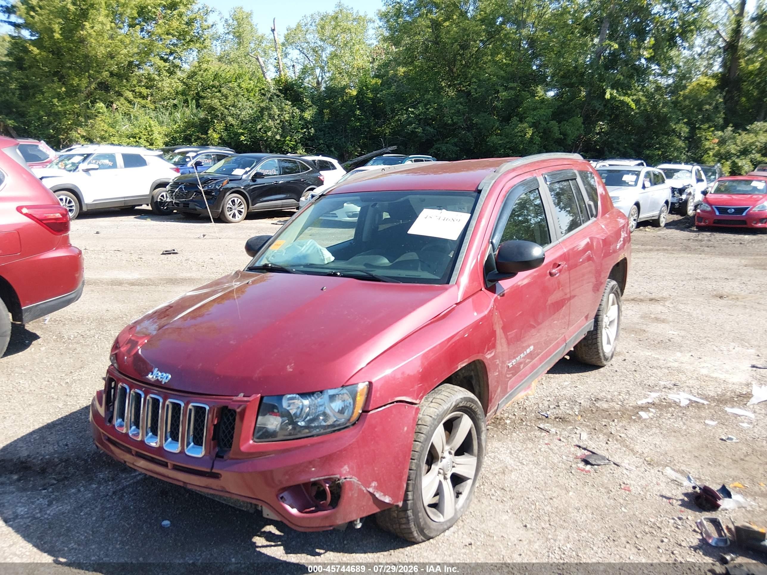 2014 Jeep Compass Sport Maroon vin: 1C4NJDBB3ED567716