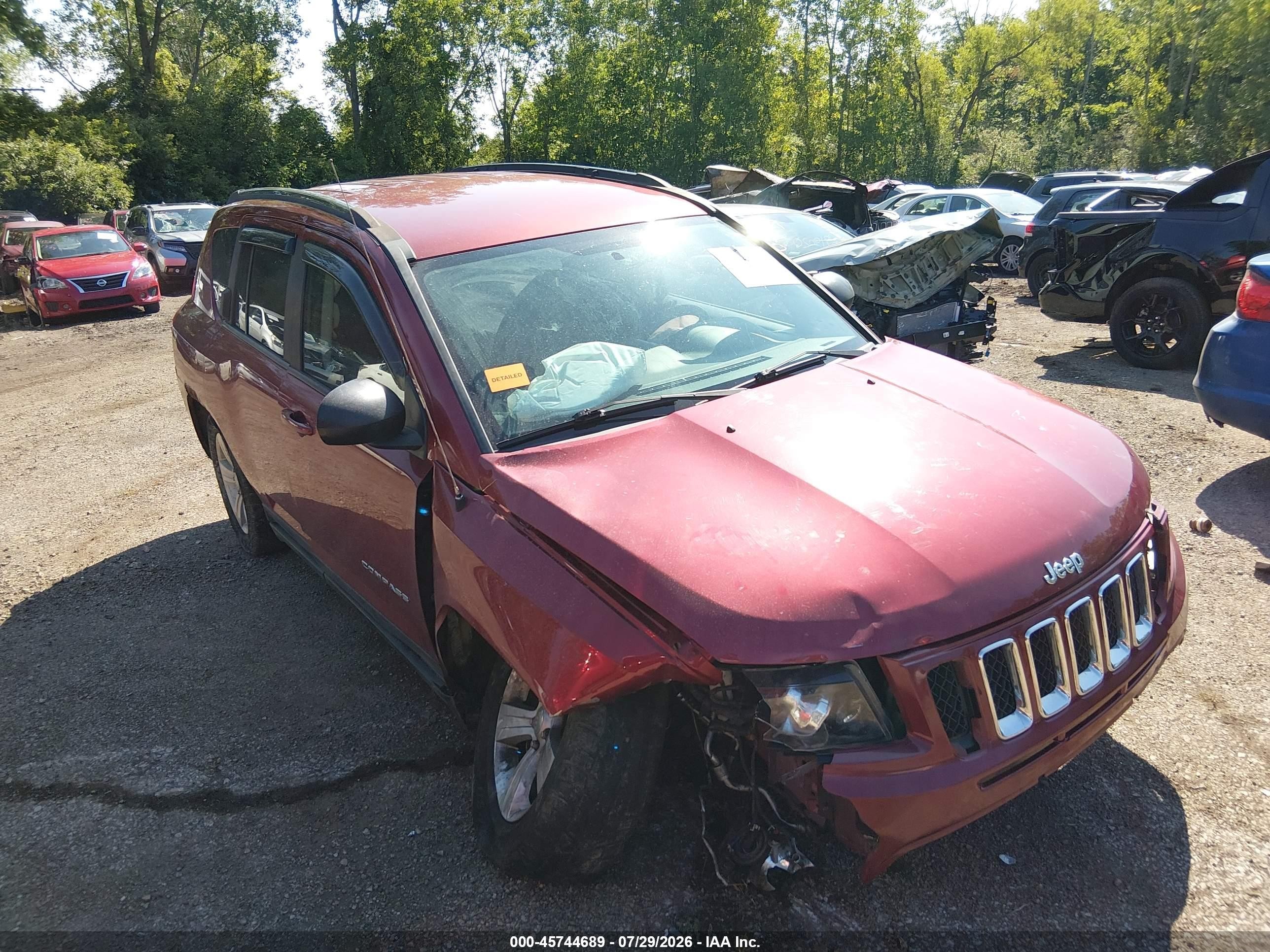2014 Jeep Compass Sport Maroon vin: 1C4NJDBB3ED567716