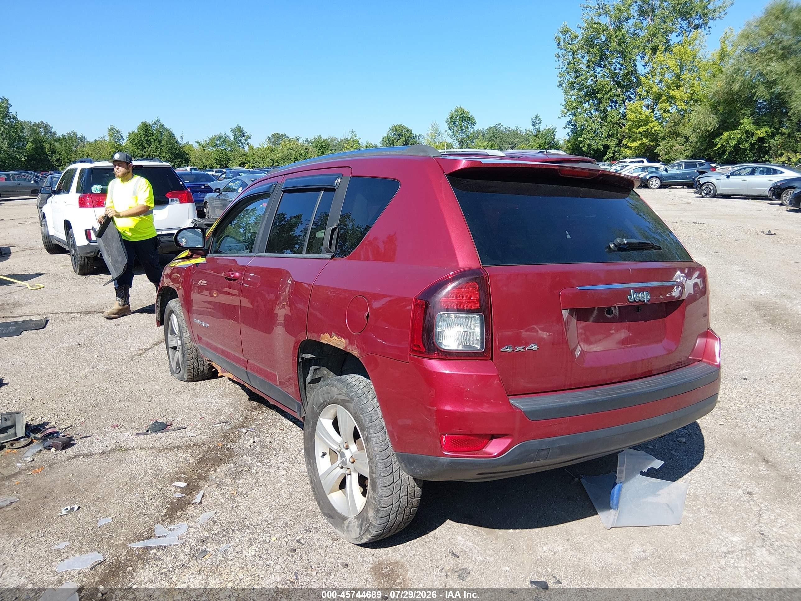 2014 Jeep Compass Sport Maroon vin: 1C4NJDBB3ED567716