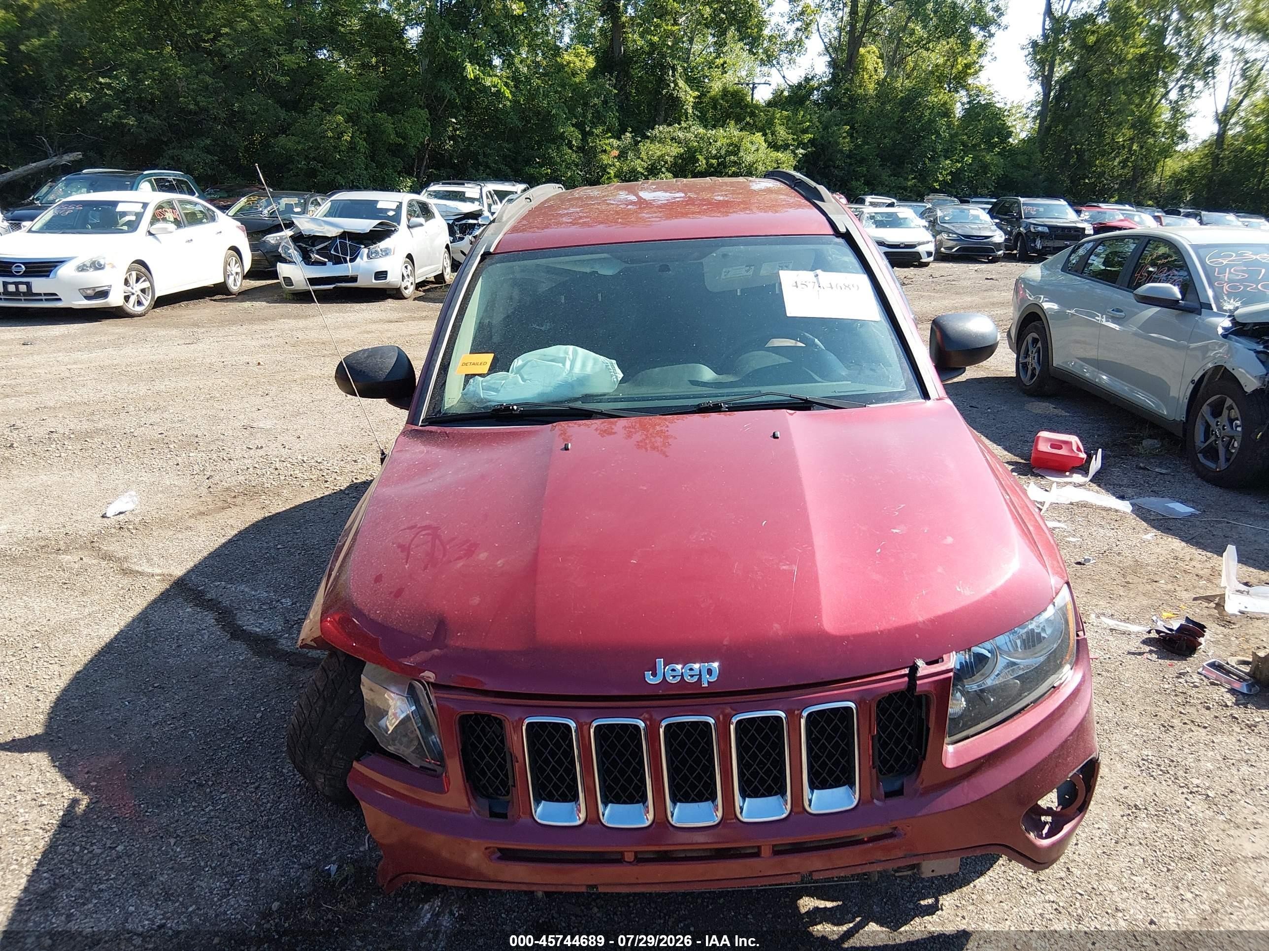 2014 Jeep Compass Sport Maroon vin: 1C4NJDBB3ED567716