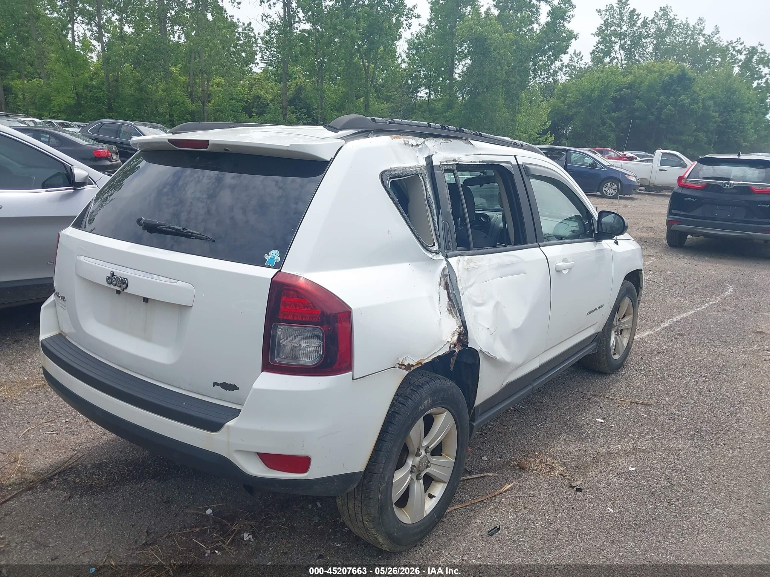 2014 Jeep Compass Sport White vin: 1C4NJDBB3ED567876