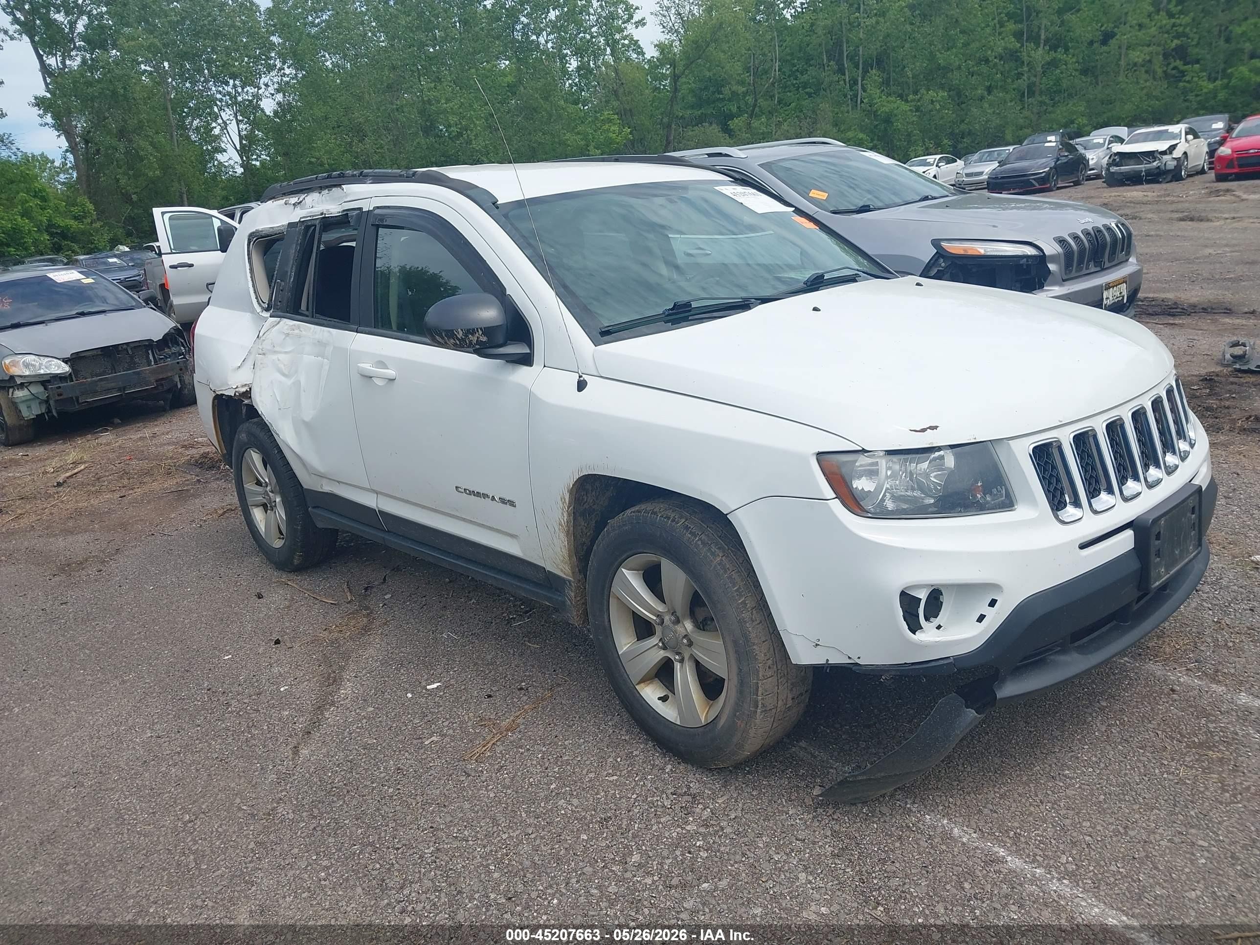 2014 Jeep Compass Sport Белый vin: 1C4NJDBB3ED567876