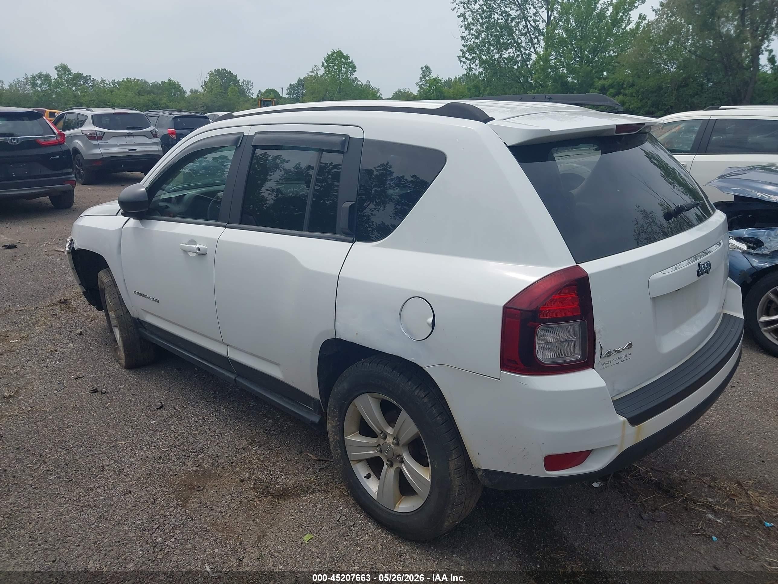 2014 Jeep Compass Sport White vin: 1C4NJDBB3ED567876