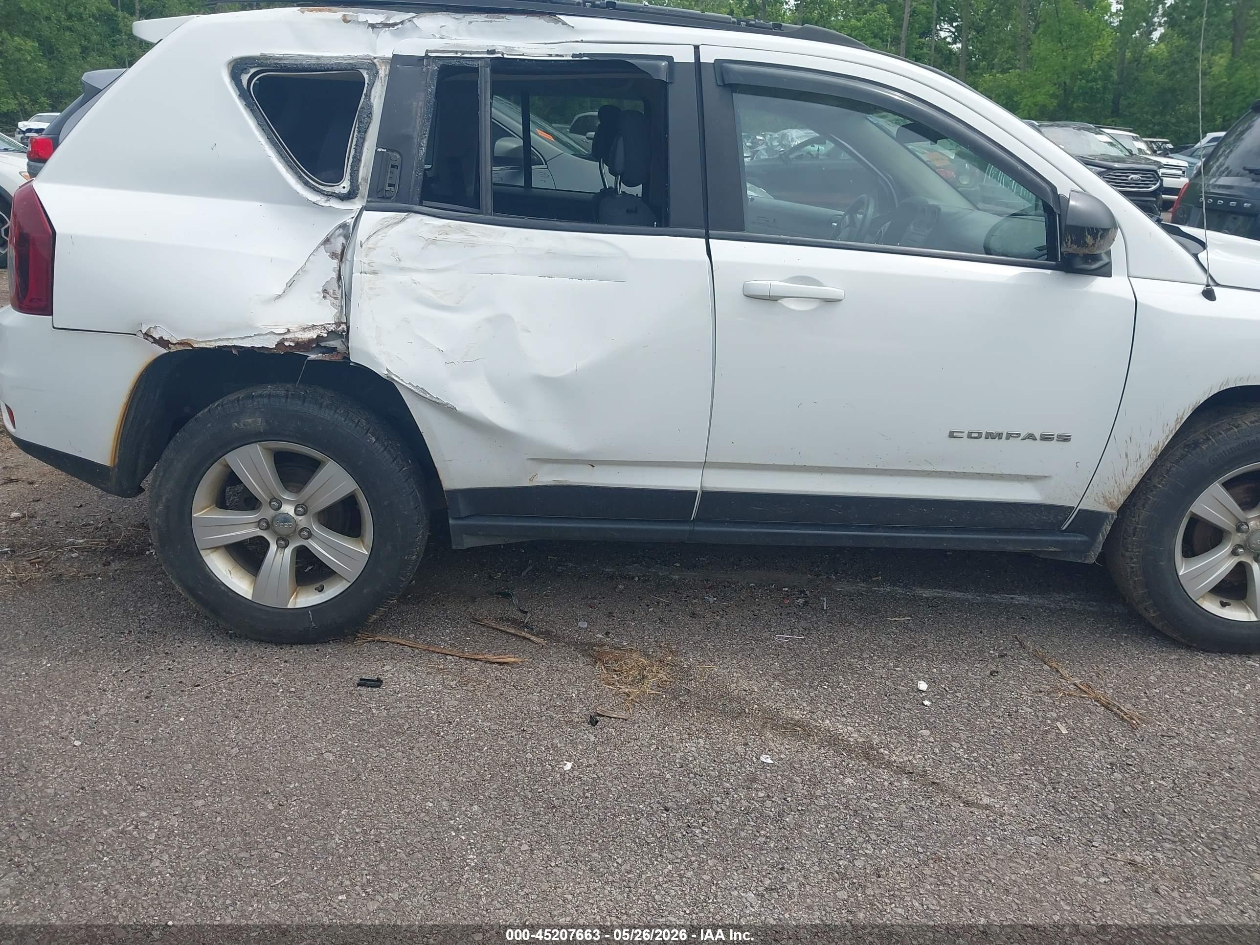 2014 Jeep Compass Sport White vin: 1C4NJDBB3ED567876