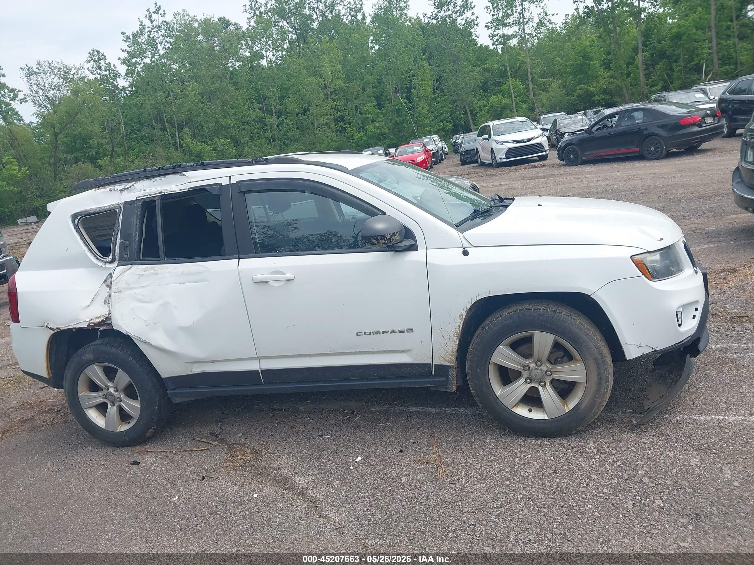 2014 Jeep Compass Sport White vin: 1C4NJDBB3ED567876