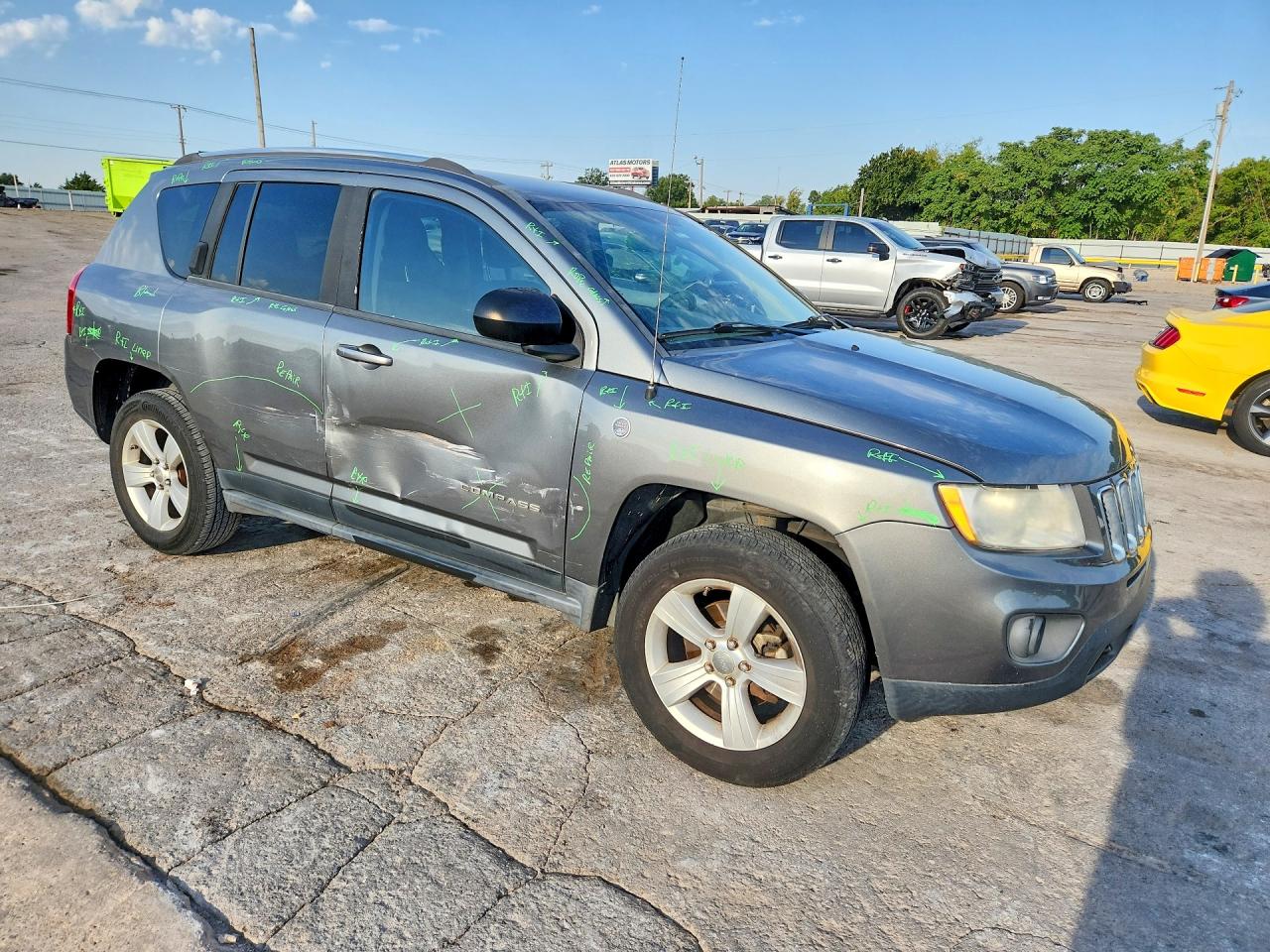 2012 Jeep Compass Sport Silver vin: 1C4NJDBB4CD656112